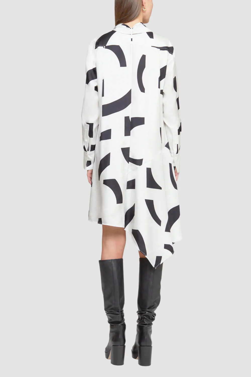 Abstract Tile Ls Shirt Drs W Neck Ties - Image 5
