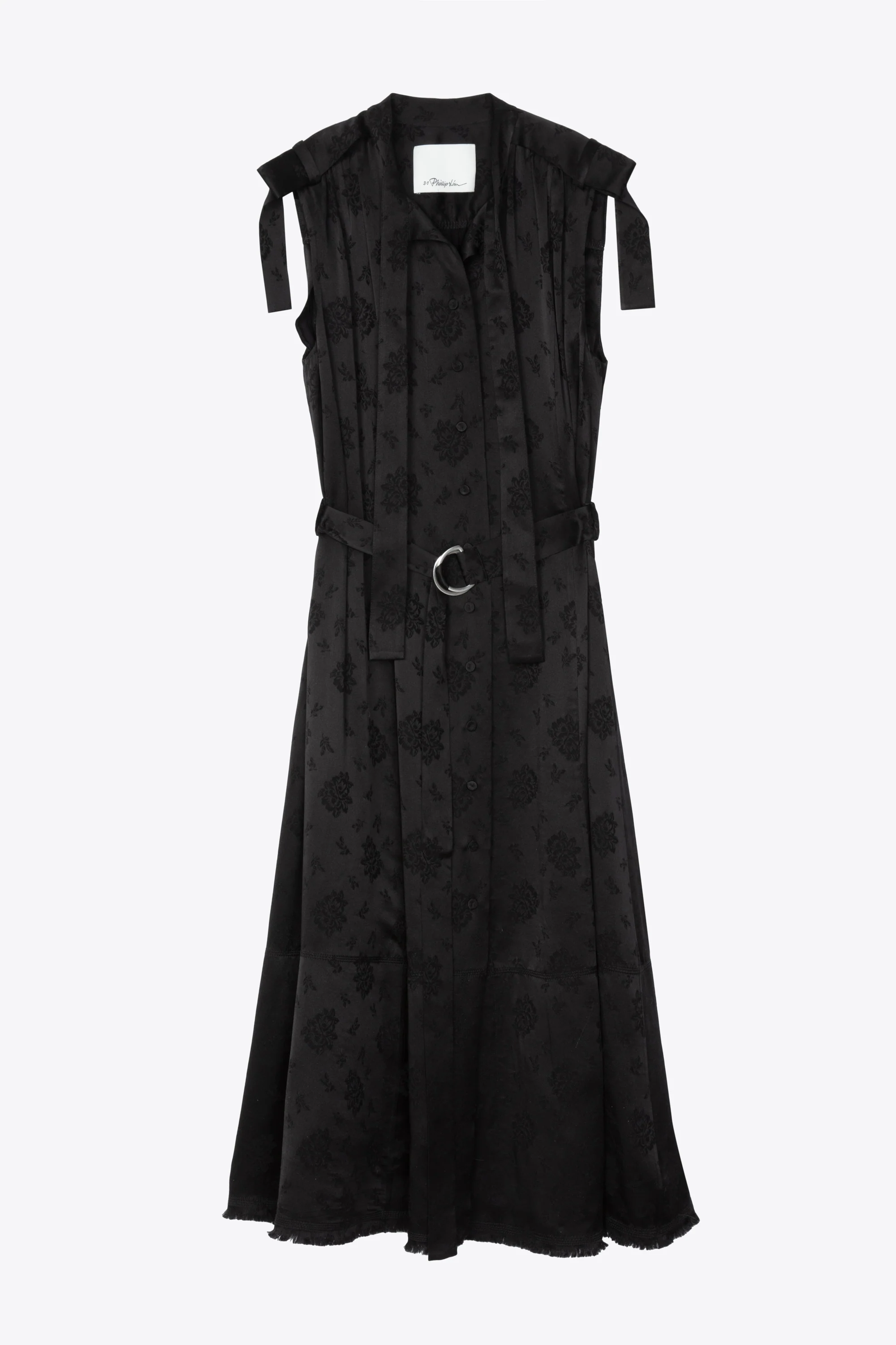 Floral Jacquard Belted Dress - Image 6
