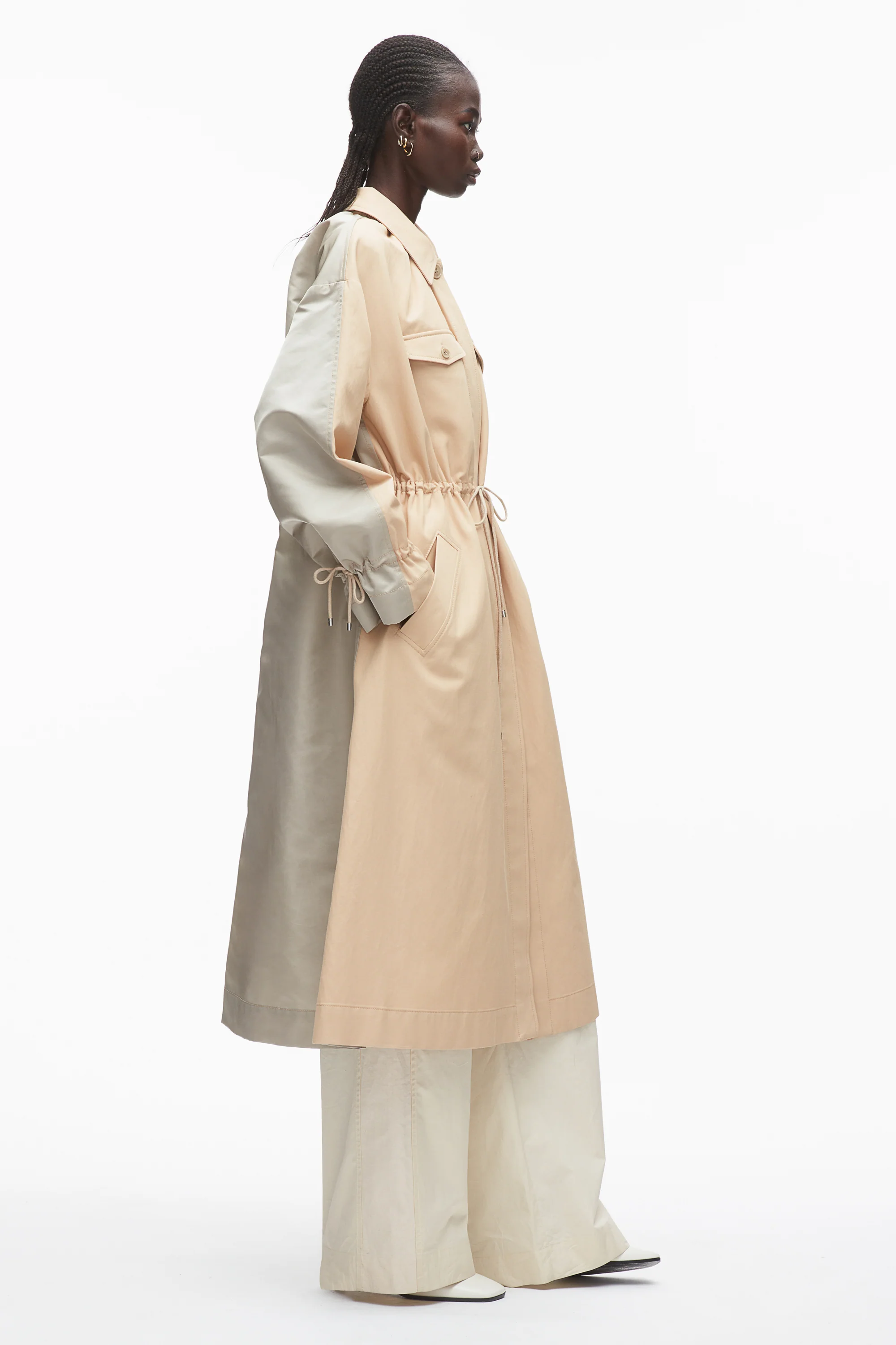 Bicolor Blouson Trench - Image 11