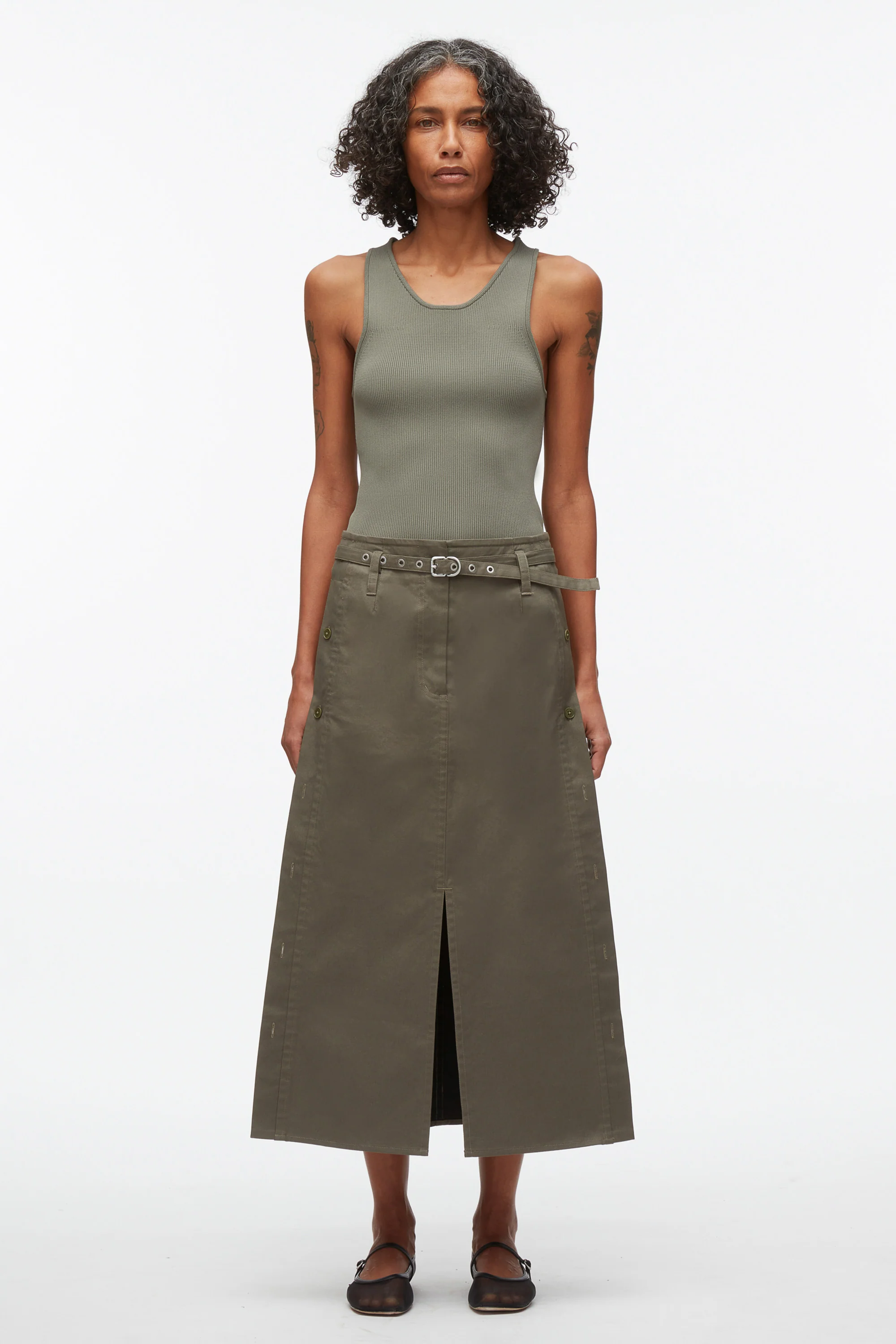 Buttoned Side Utility Skirt - Image 6