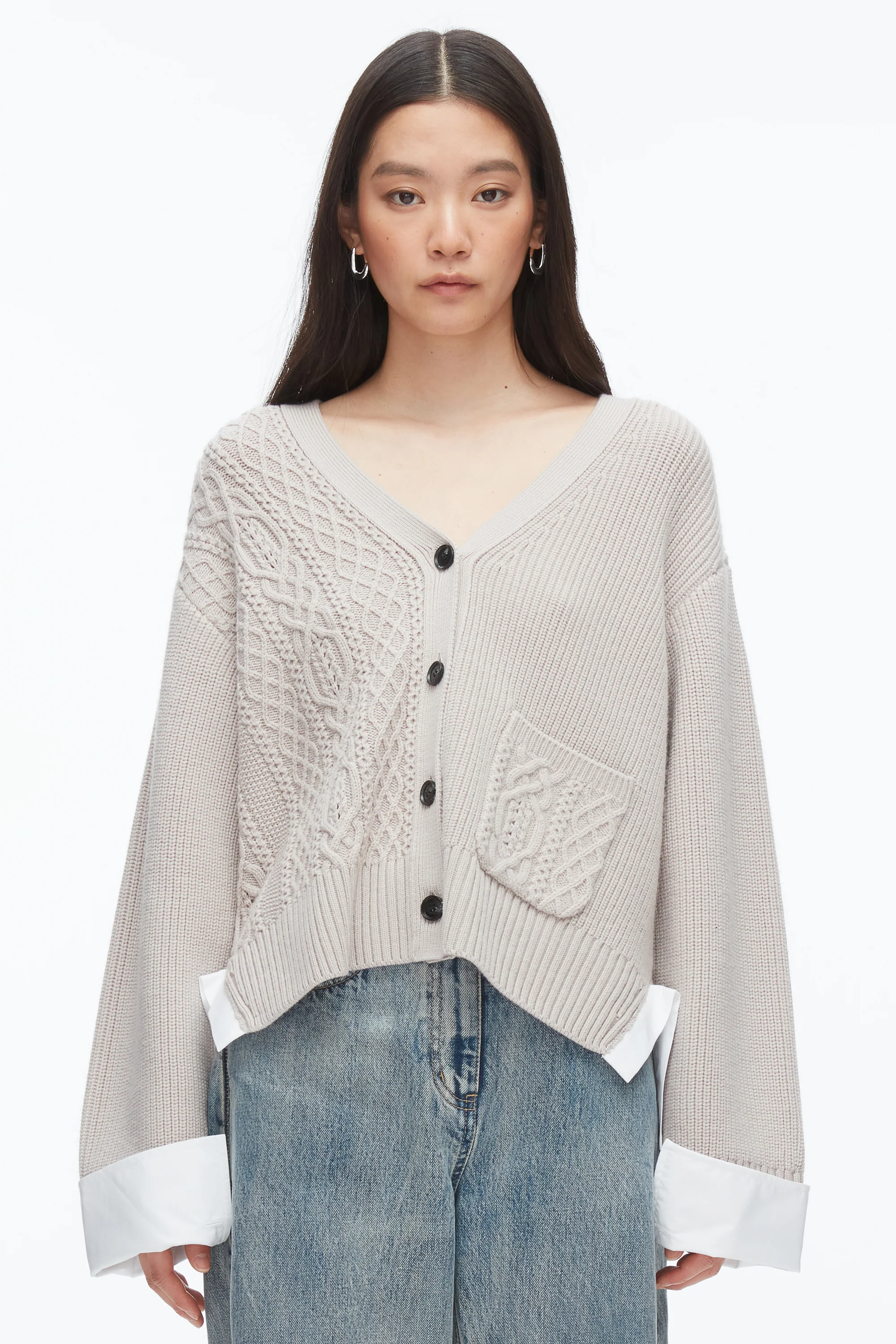 Cable Mix Boyfriend Cardigan - Image 4