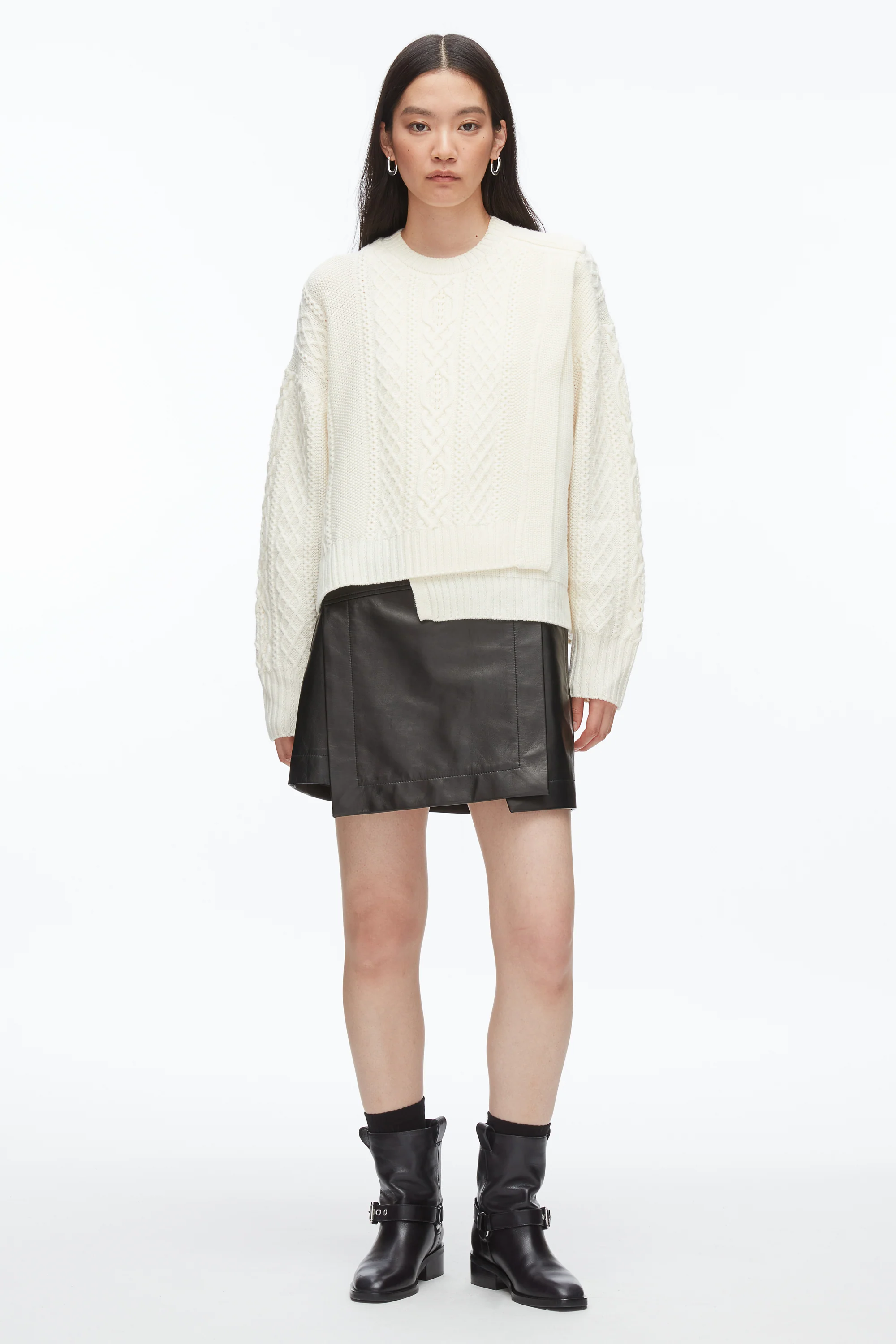 Cable Mix Double Layer Crewneck - Image 8