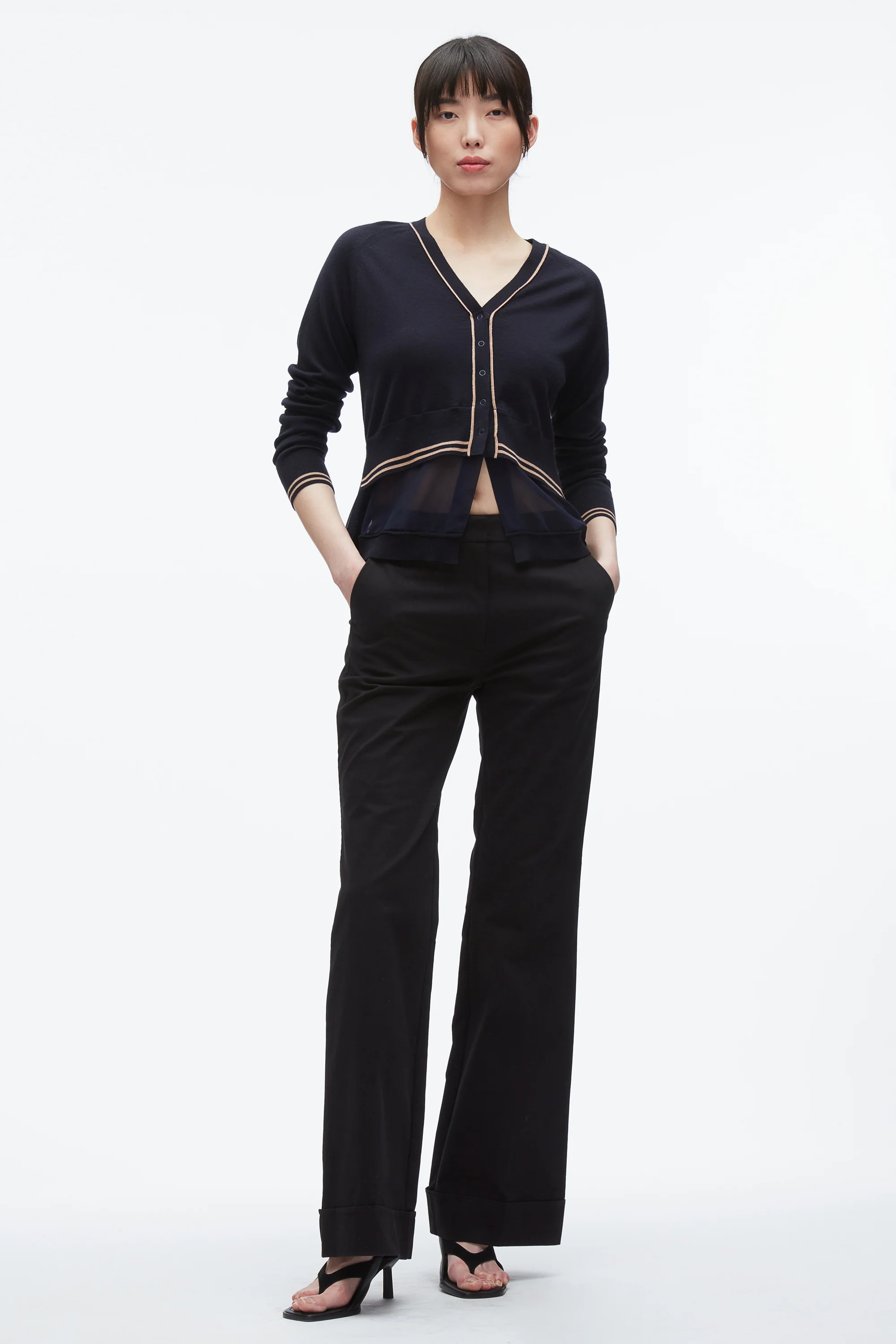 Chiffon Hem Boxy Cardigan - Image 7