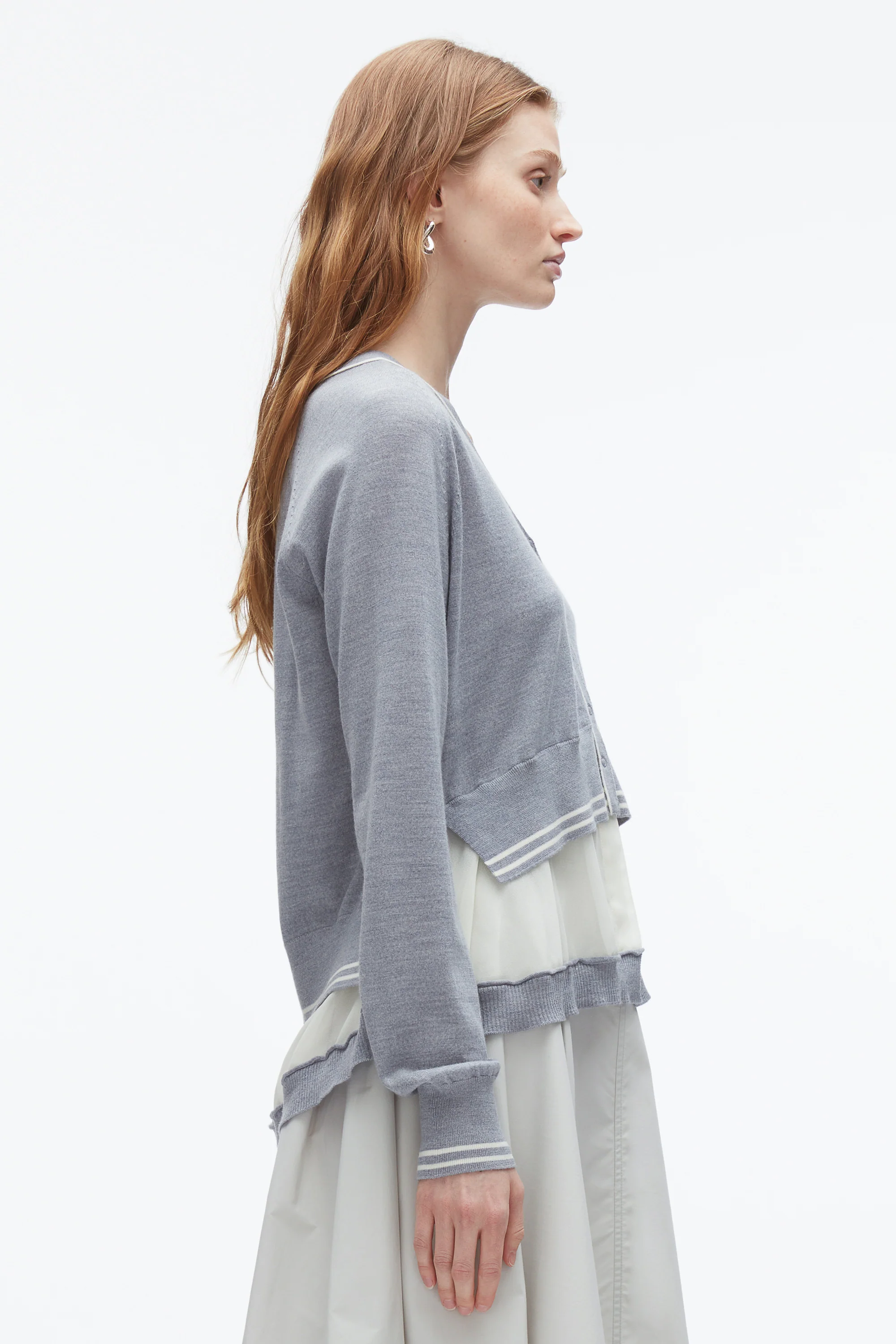 Chiffon Hem Boxy Cardigan - Image 4