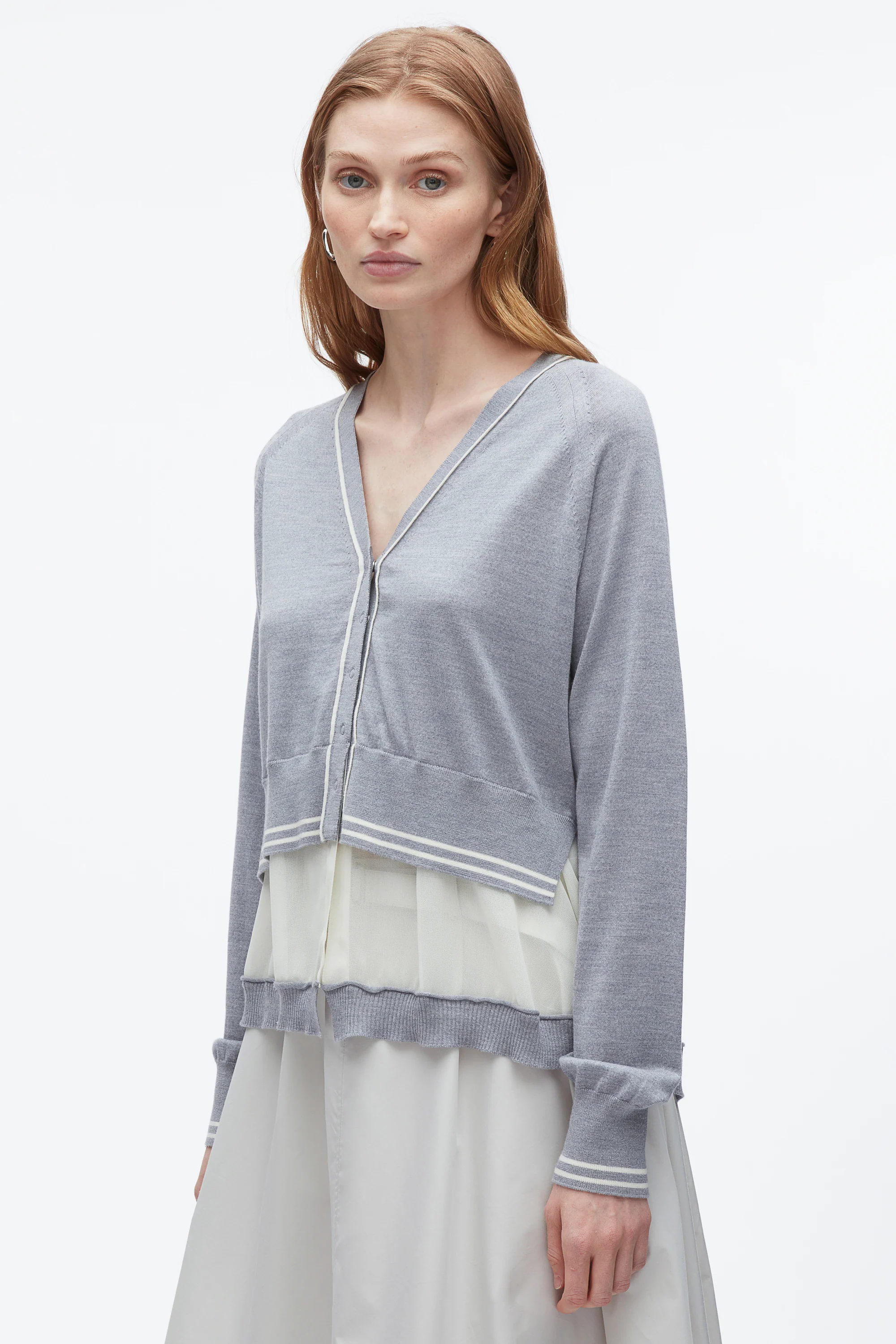 Chiffon Hem Boxy Cardigan - Image 6