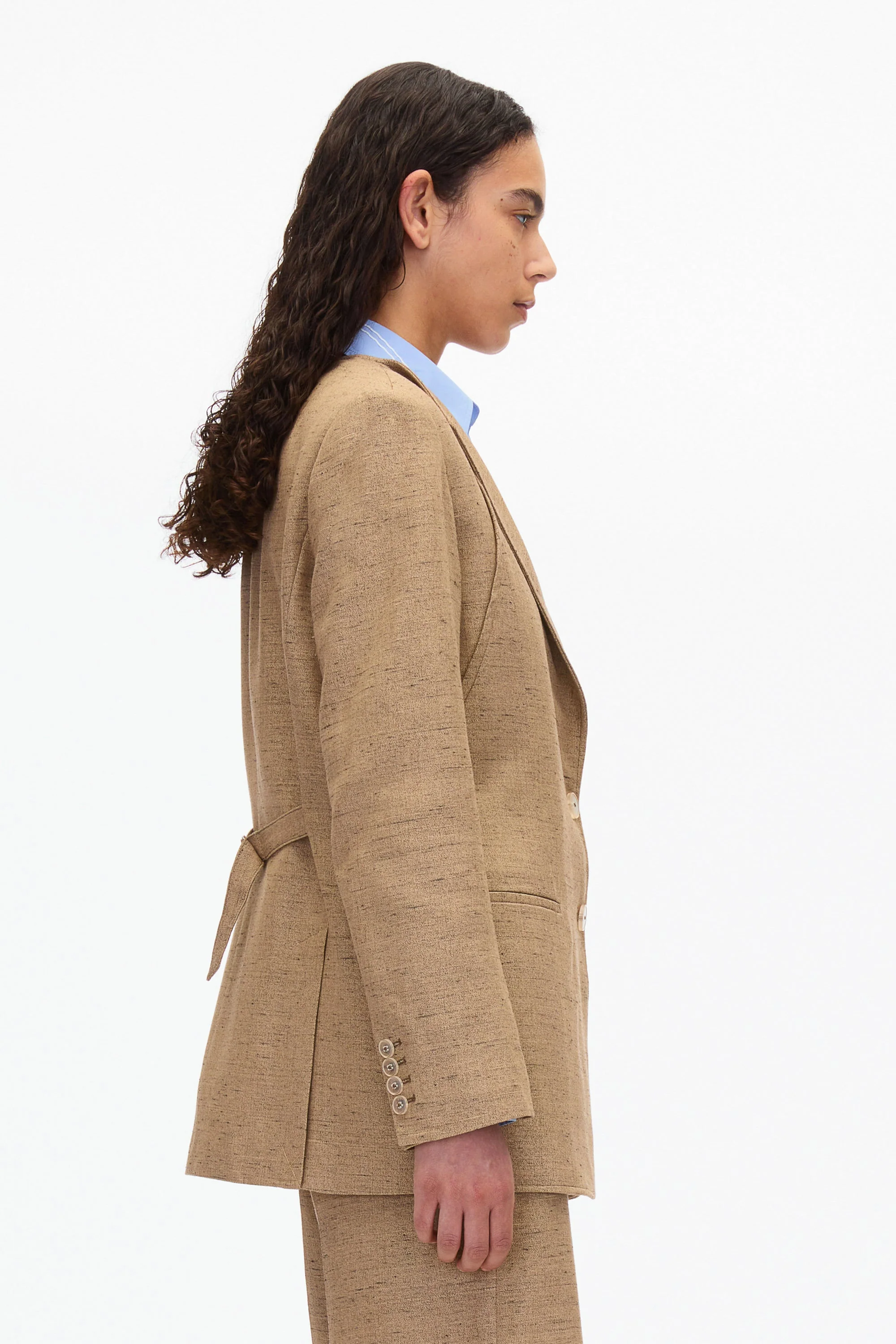 Collarless Relaxed Blazer - Image 3