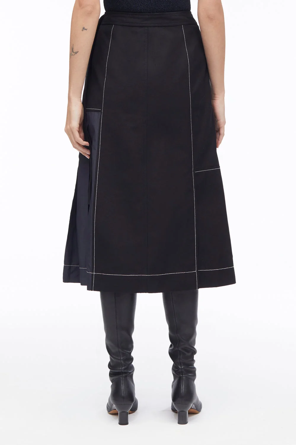 Pleat-Detail Midi Skirt - Image 4