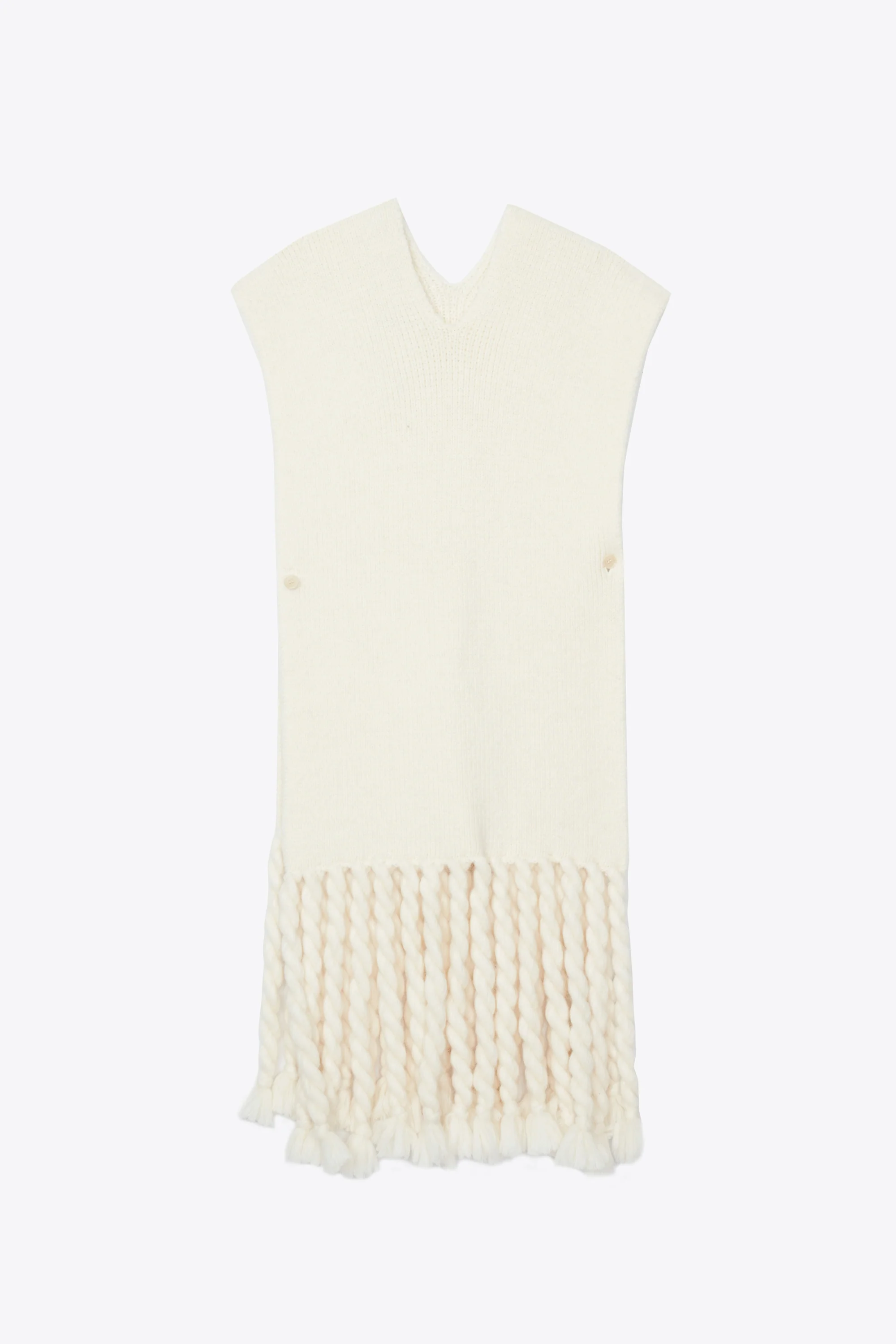 Cozy Wool Fringed Poncho - Image 2