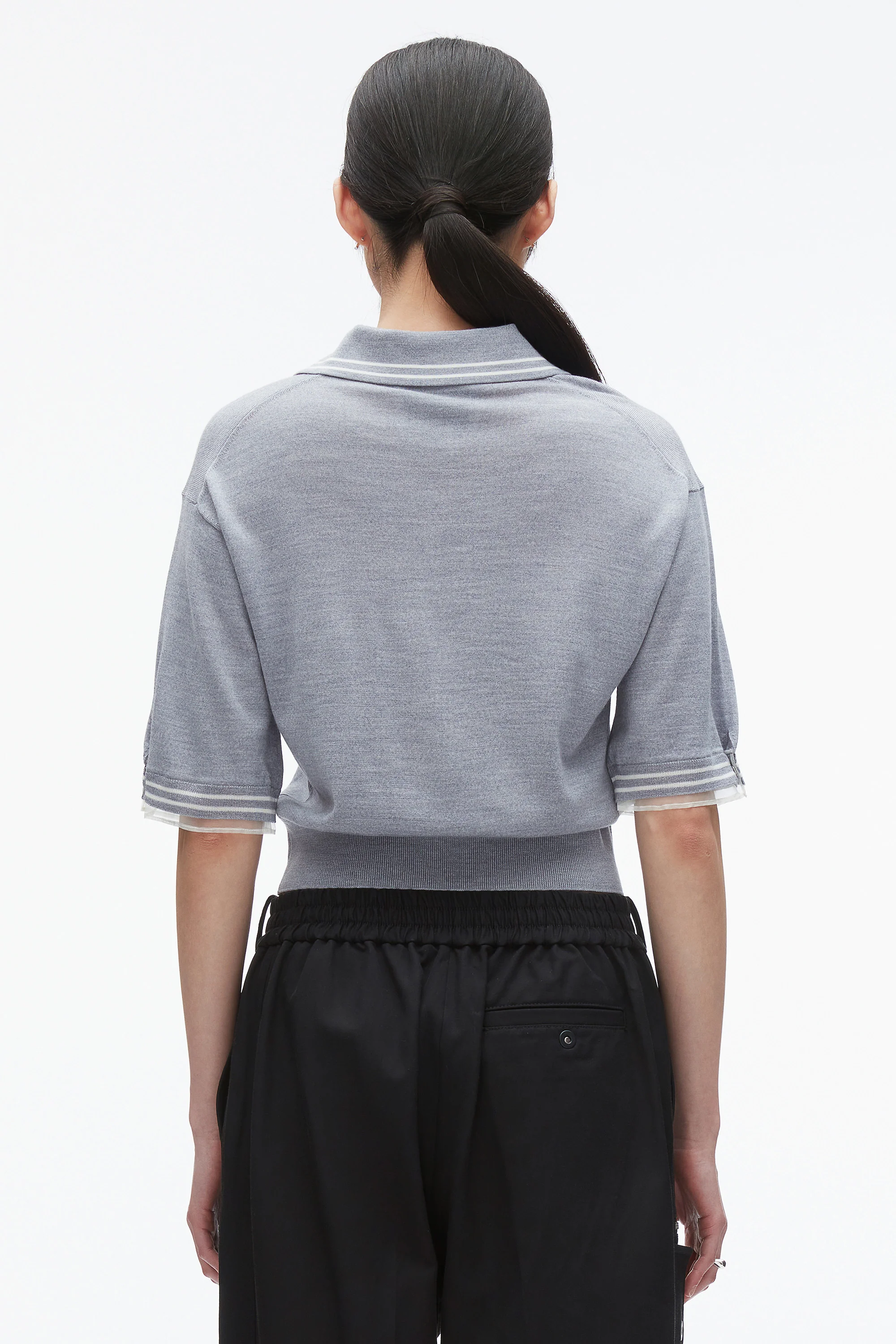 Cropped Polo with Organza - Image 11