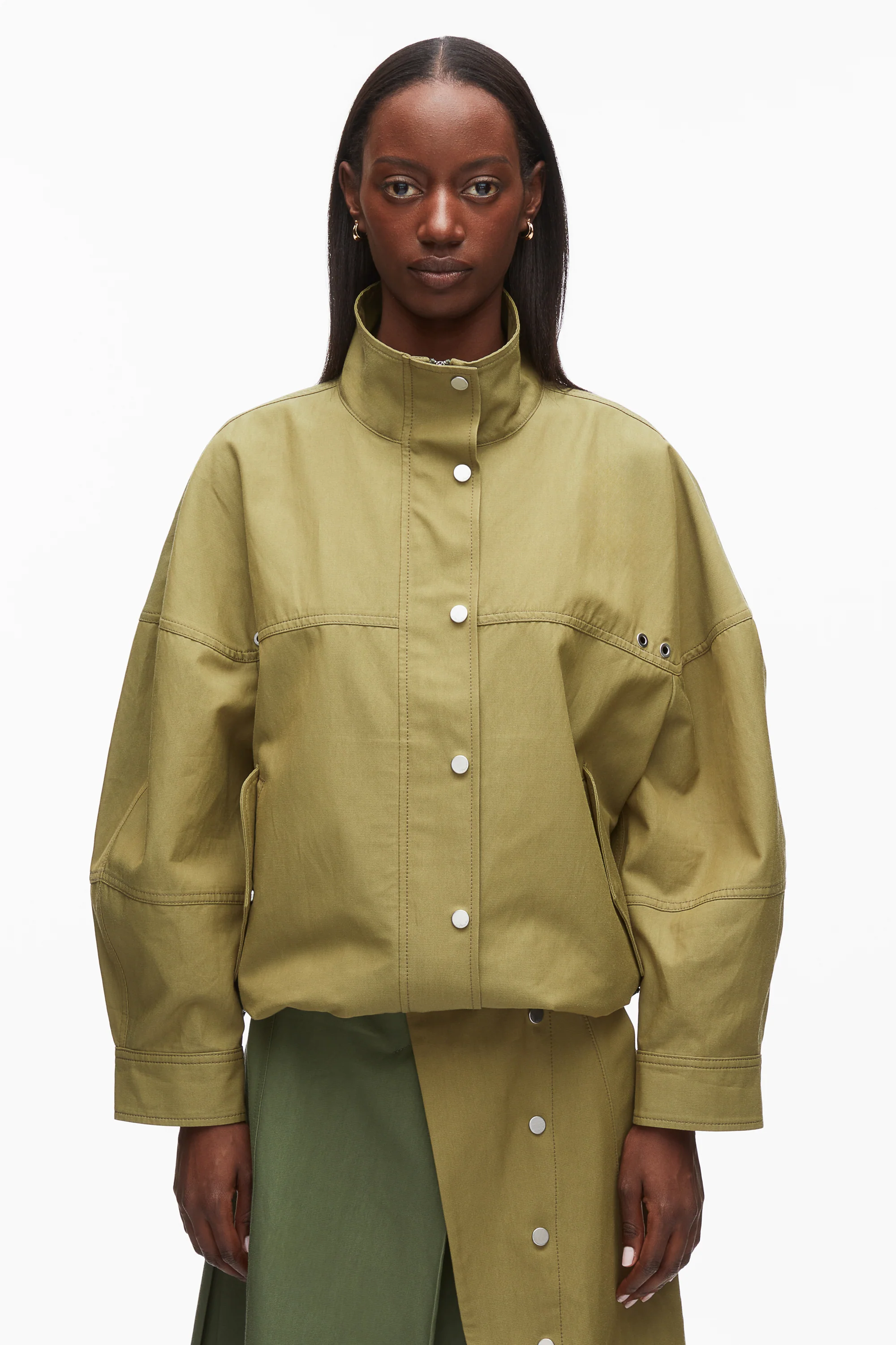 Cropped Ballon Utility Jacket - Image 3