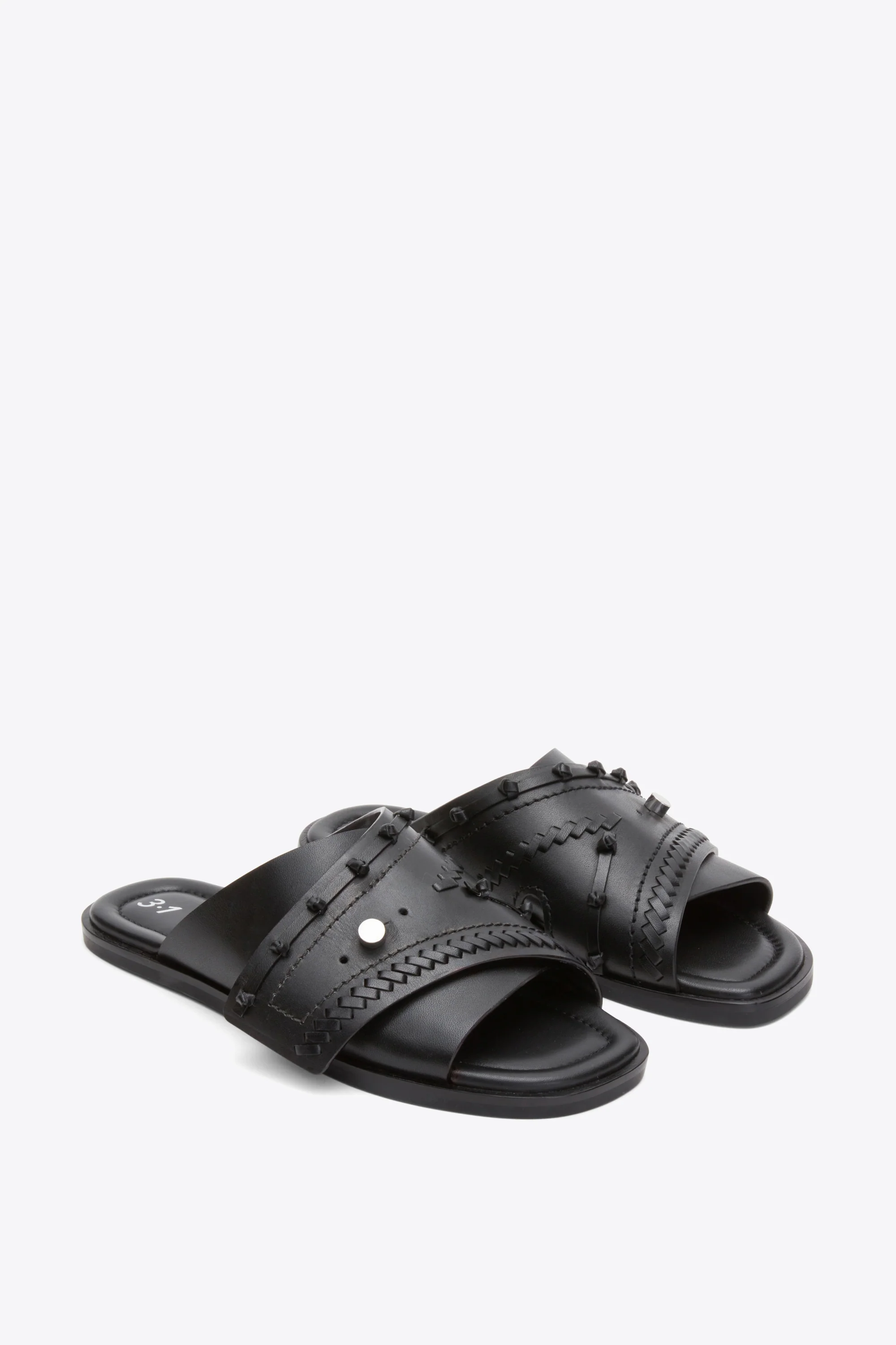 Crossover Slide Sandal with Leather Craft - Image 2