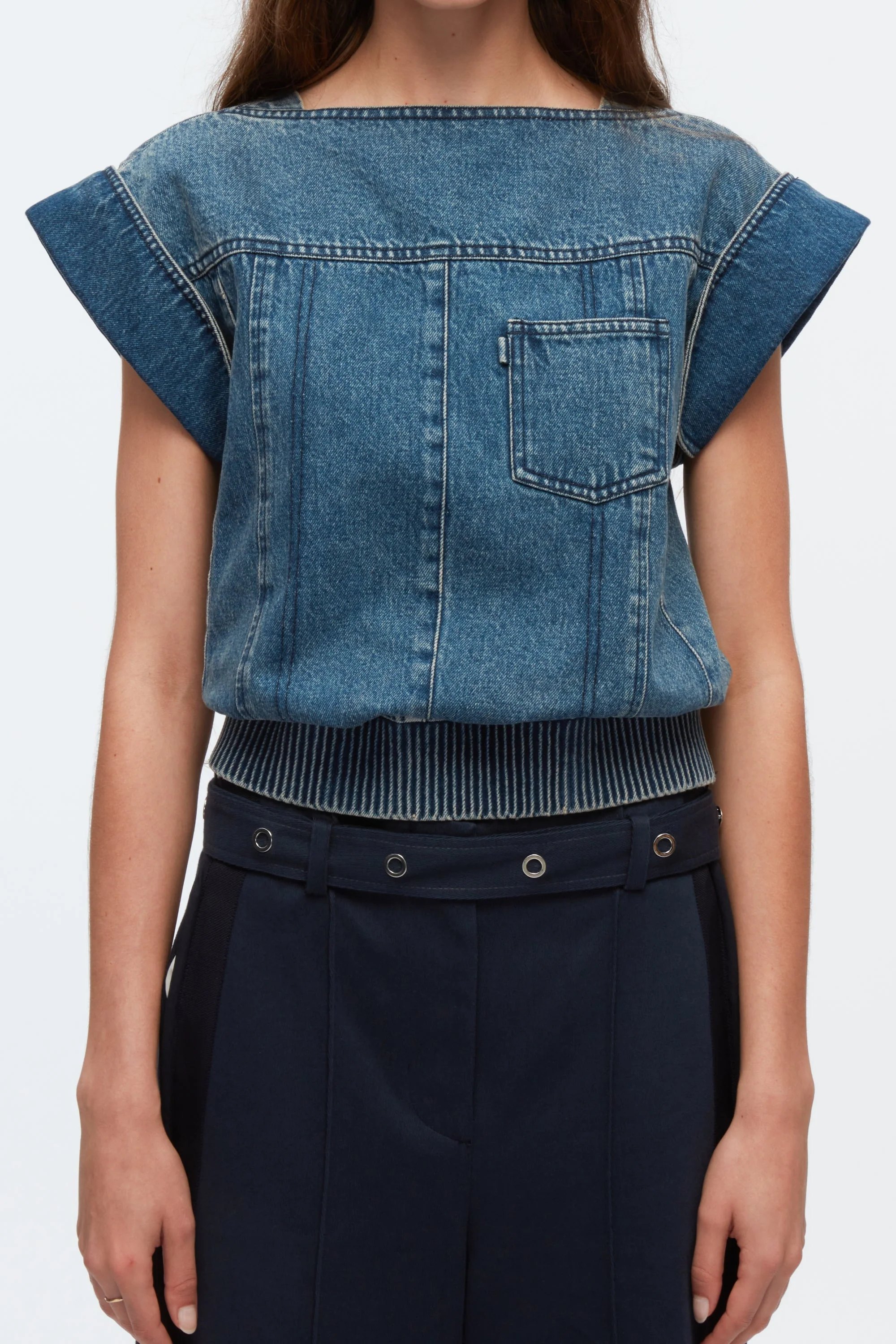 Deconstructed Denim Top - Image 2
