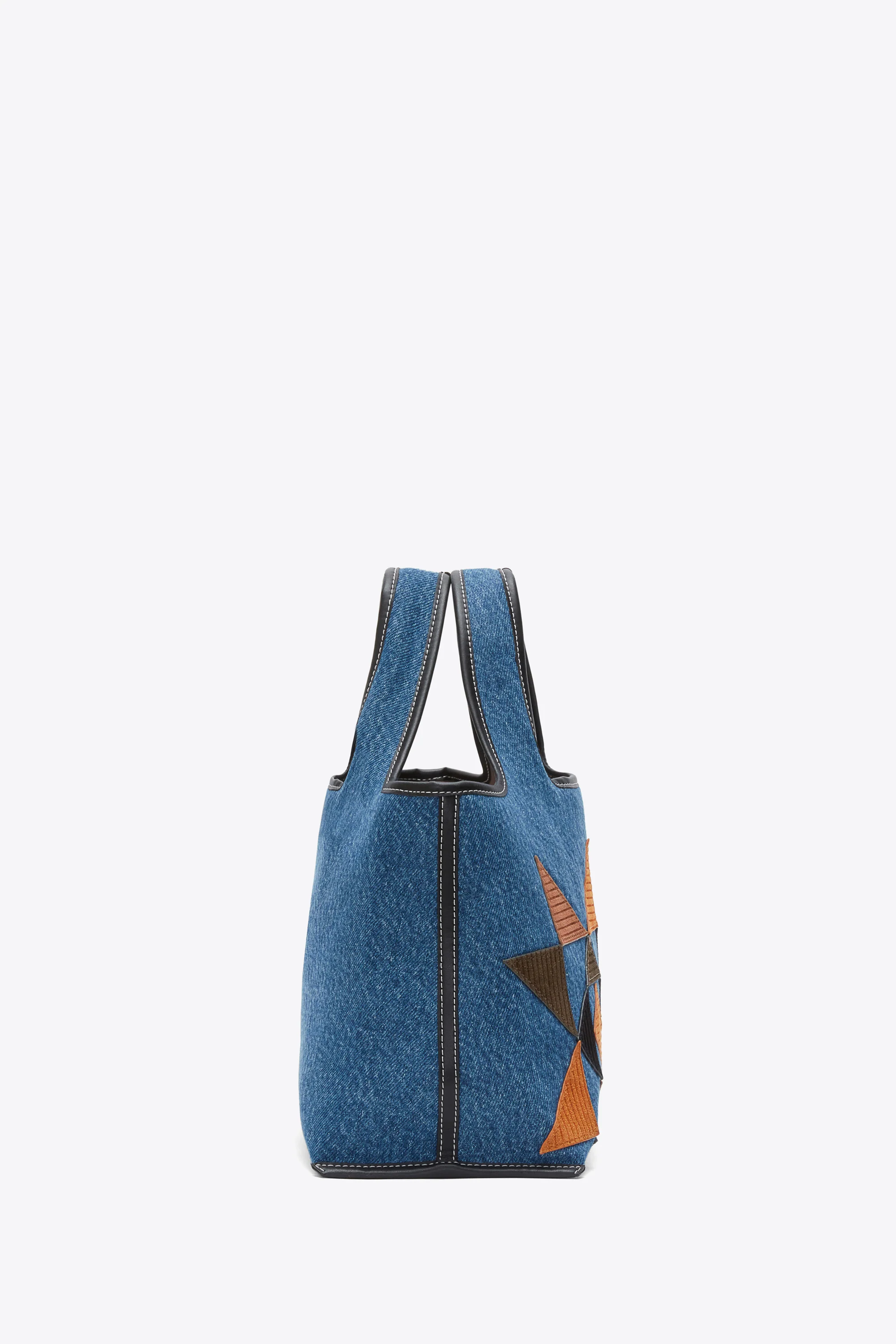 Denim Suede Patch Mini Market Tote - Image 3