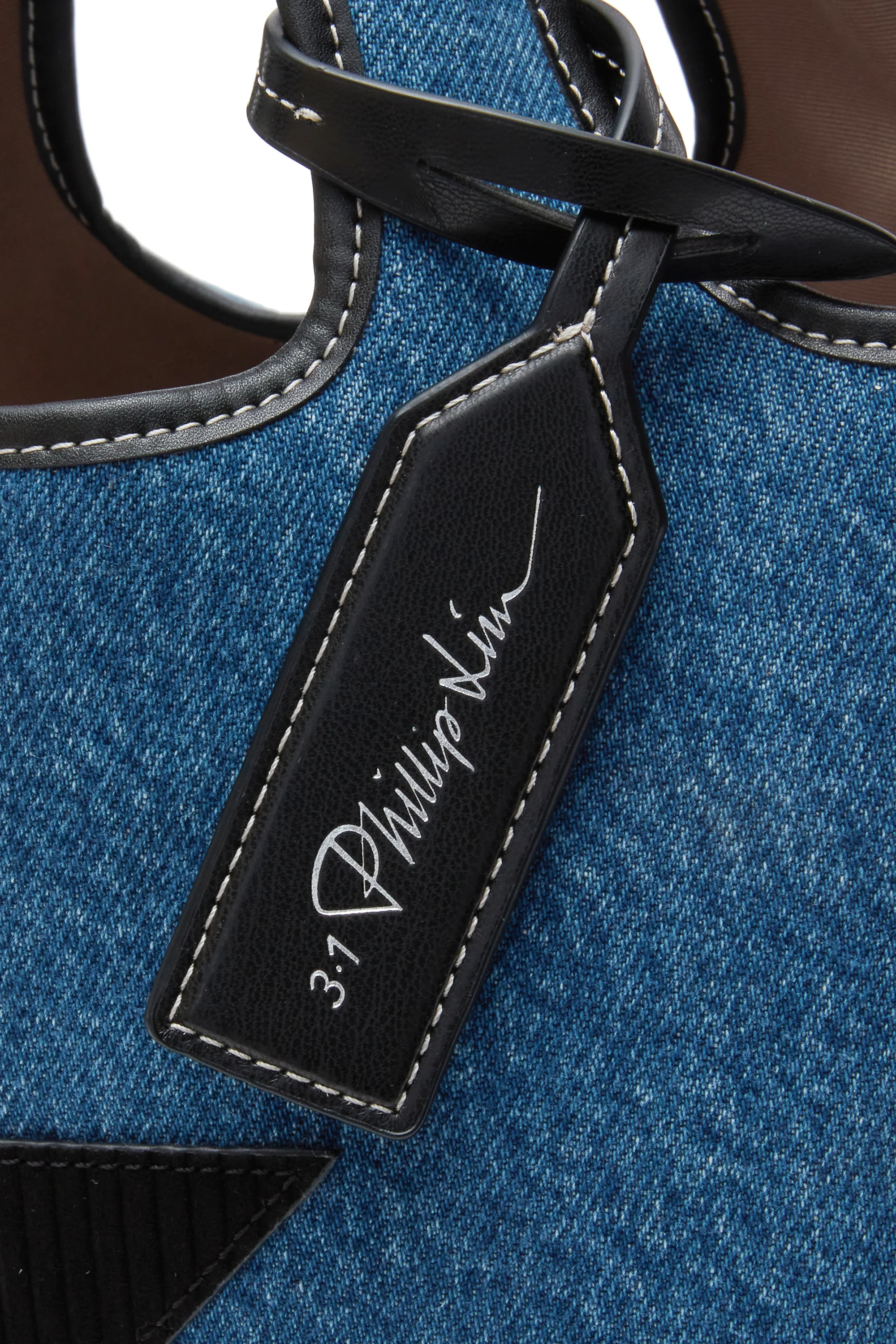 Denim Suede Patch Mini Market Tote - Image 4