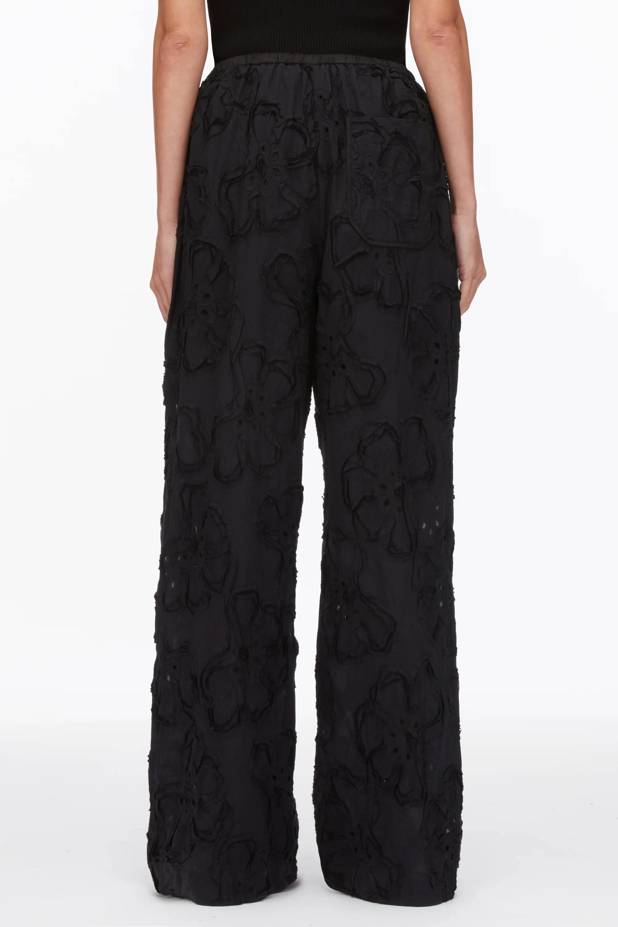 Embroidered Straight Leg Pull On Pants - Image 5