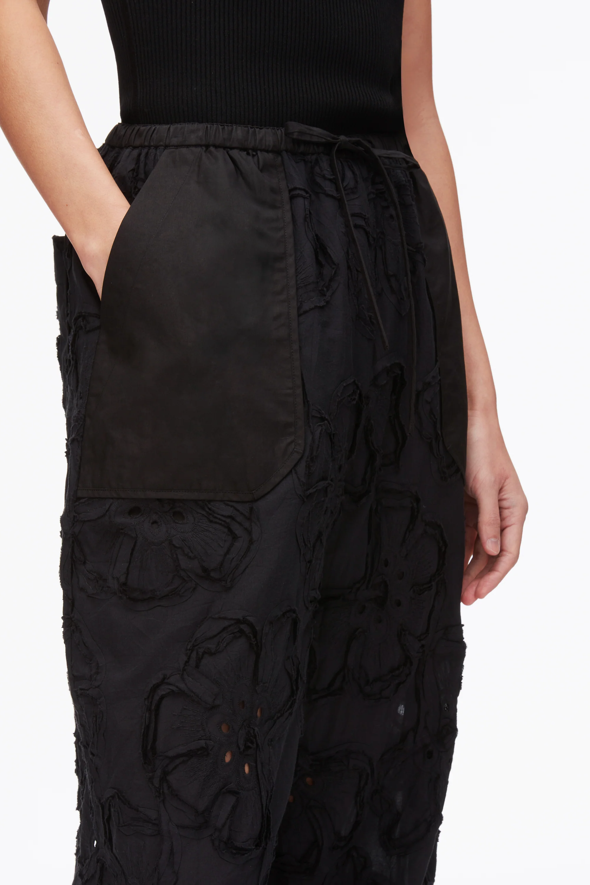 Embroidered Straight Leg Pull On Pants - Image 6