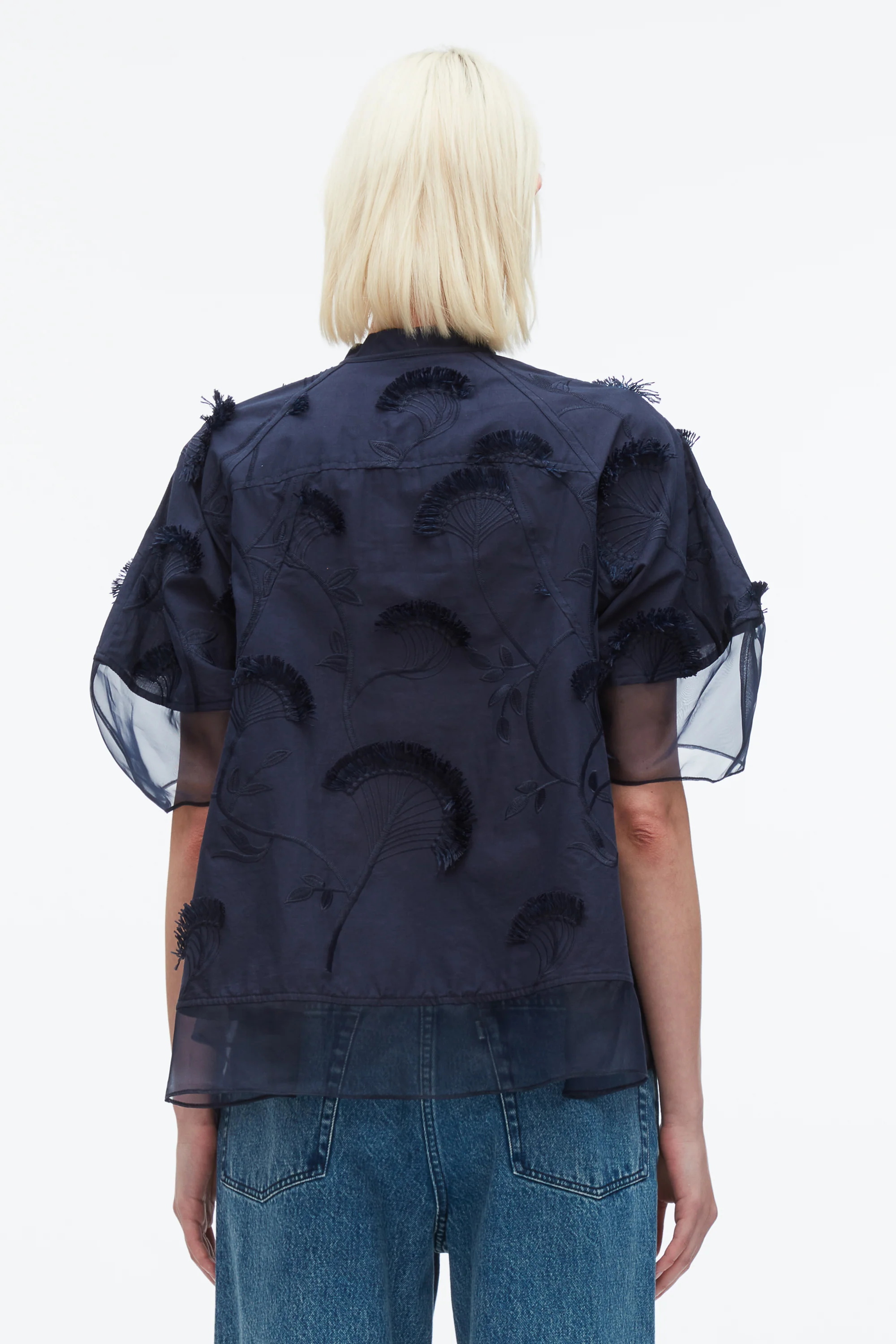 Embroidery Voile Top with Organza Combo - Image 5