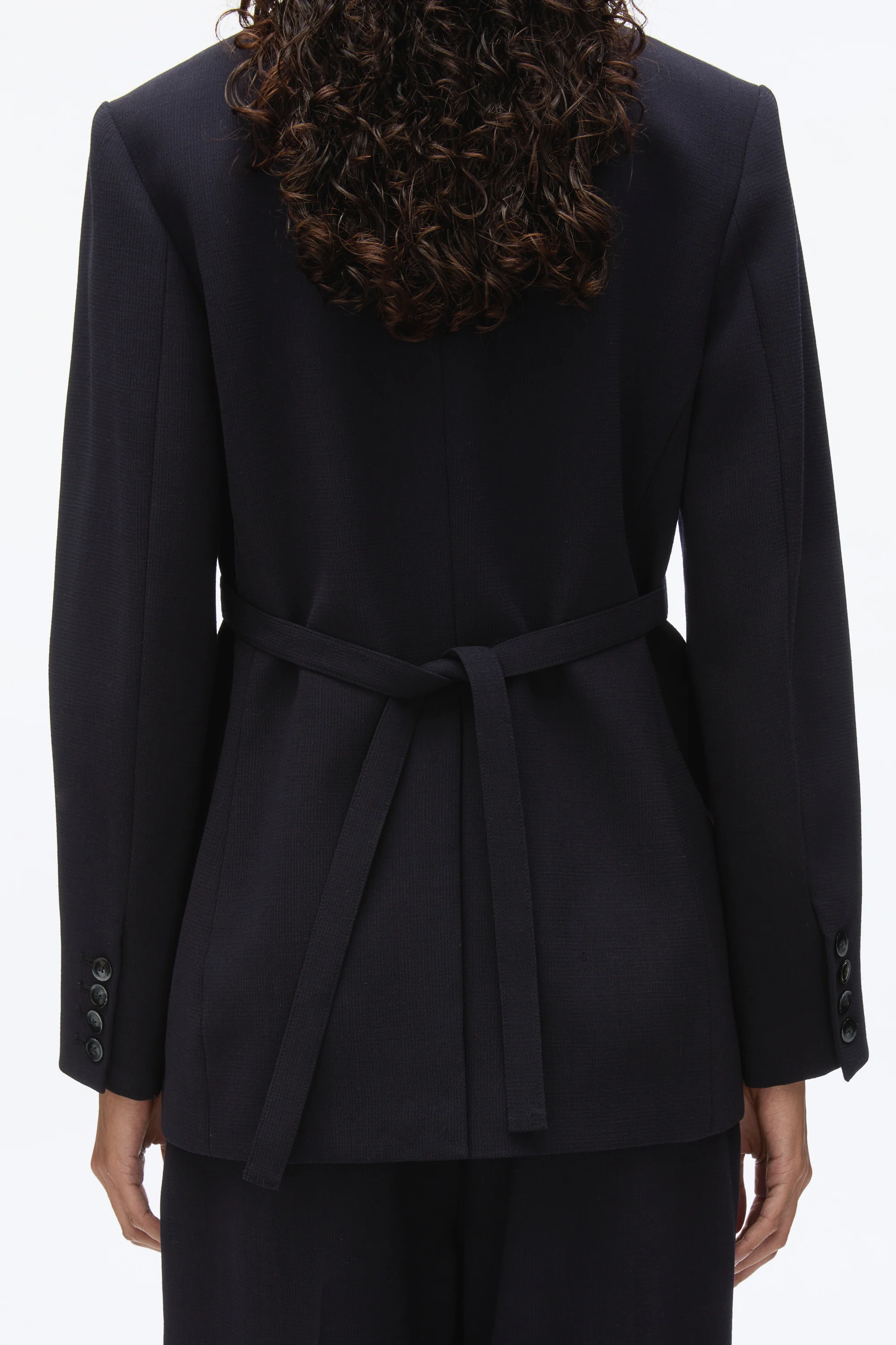 Layered Blazer with Tie Belt - Image 6
