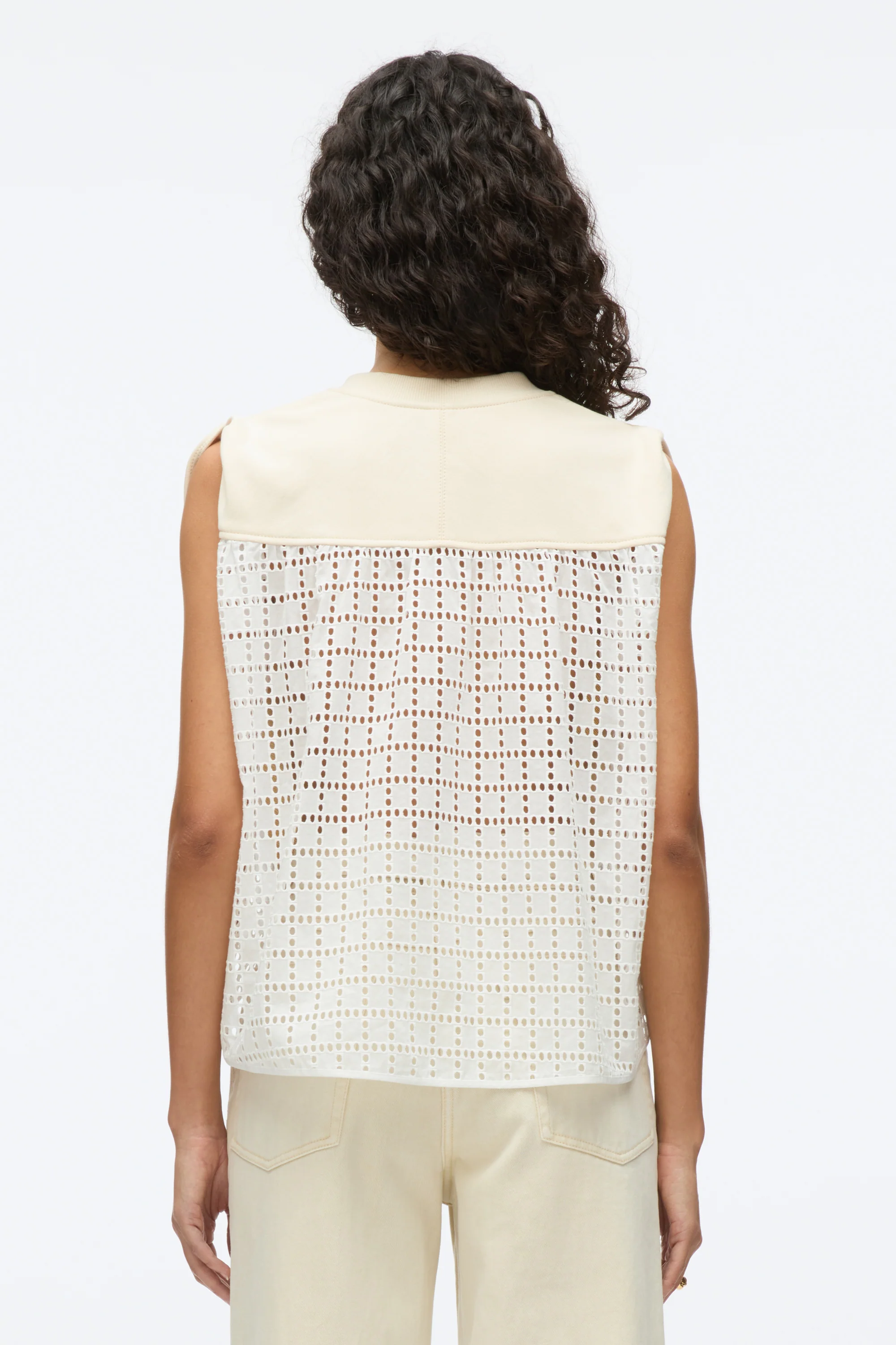 French Terry Top with Broiderie Anglaise Combo - Image 5
