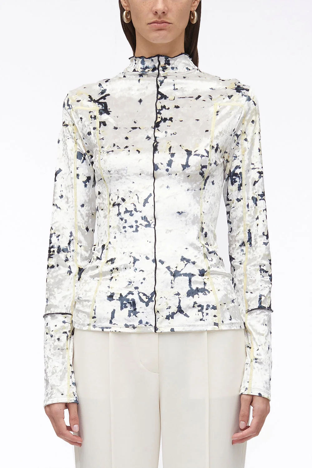 Kaleidoscope-Print Crushed Velvet Top - Image 2