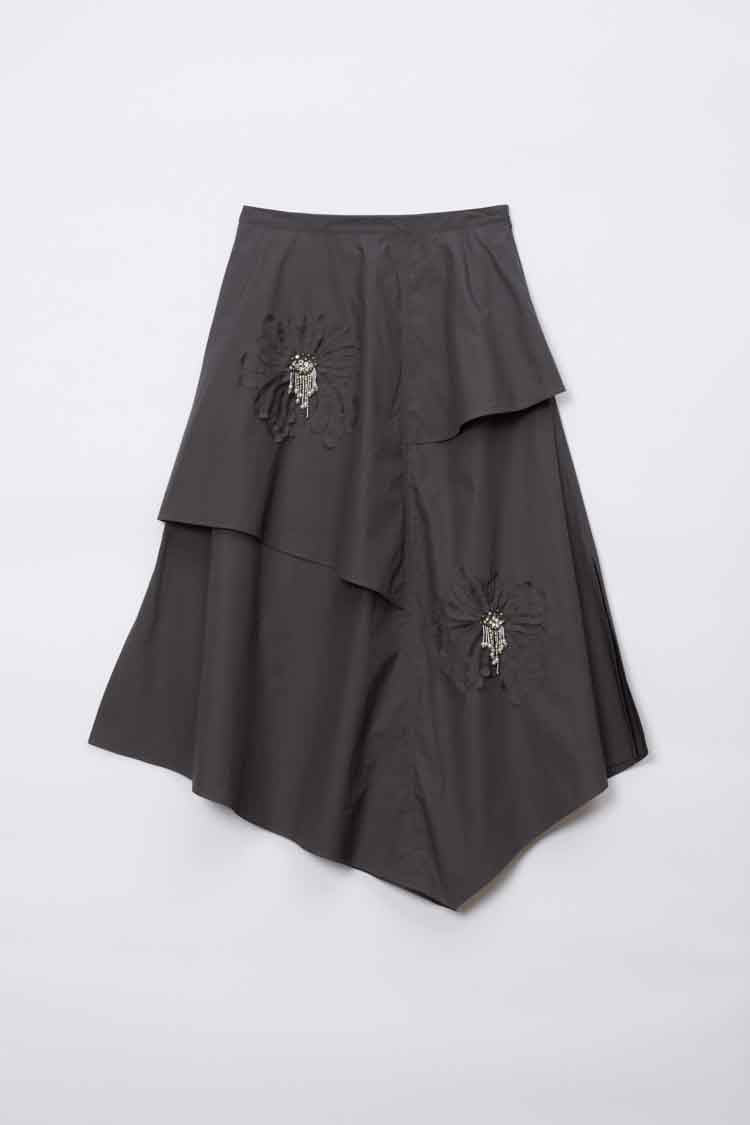 Layered Skirt with Floral Appliqué - Image 8