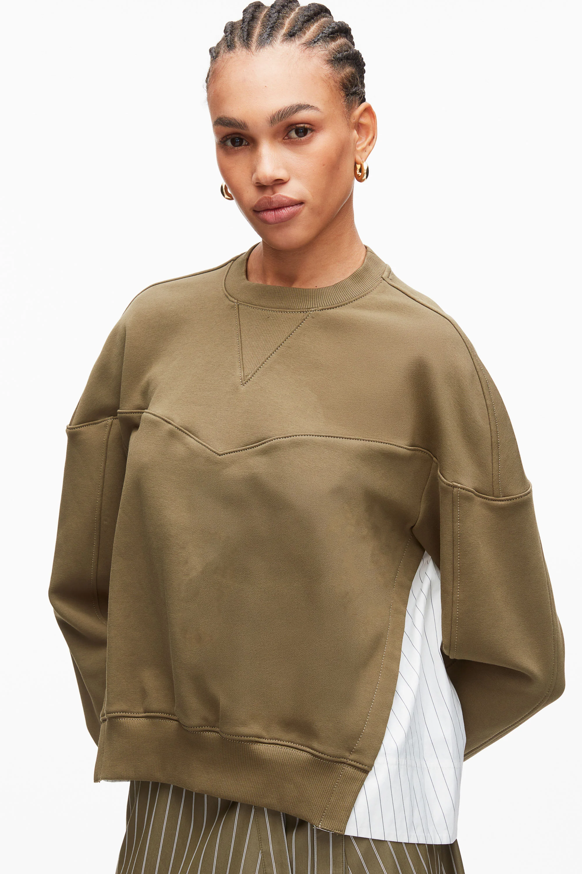 French Terry Sweatshirt with Poplin Combo - Image 6