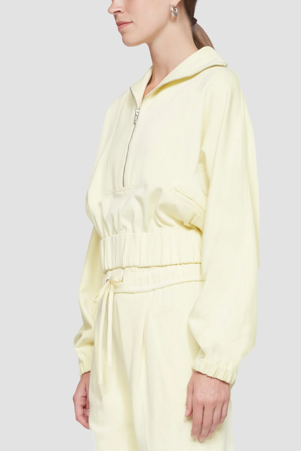 Ls Knit Twill Zip-Up Top - Image 3