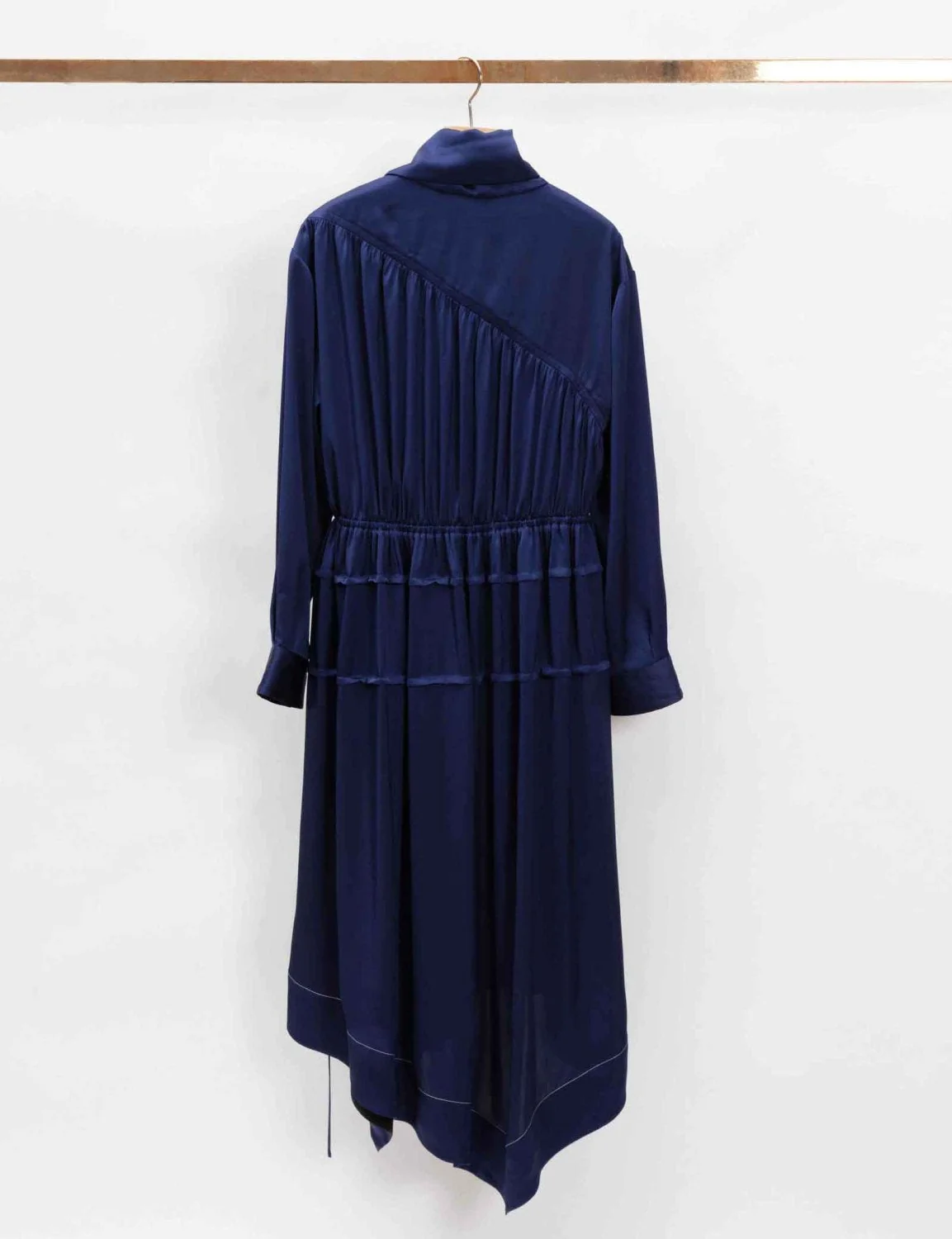 Long Sleeve Scarf Neck Asymmetrical Scarf - Image 2