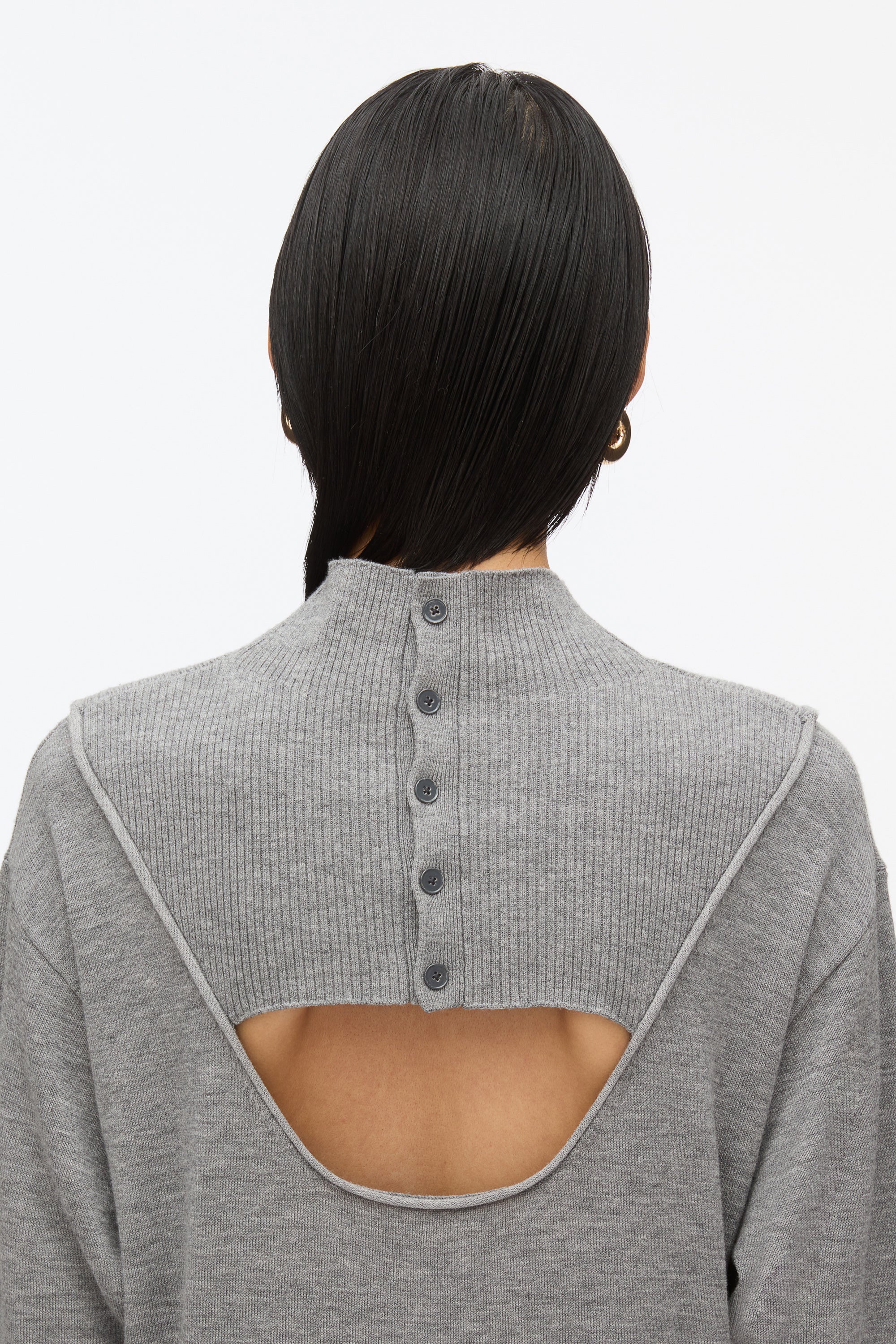 Mockneck Knit Dress with Lace Inlay - Image 5