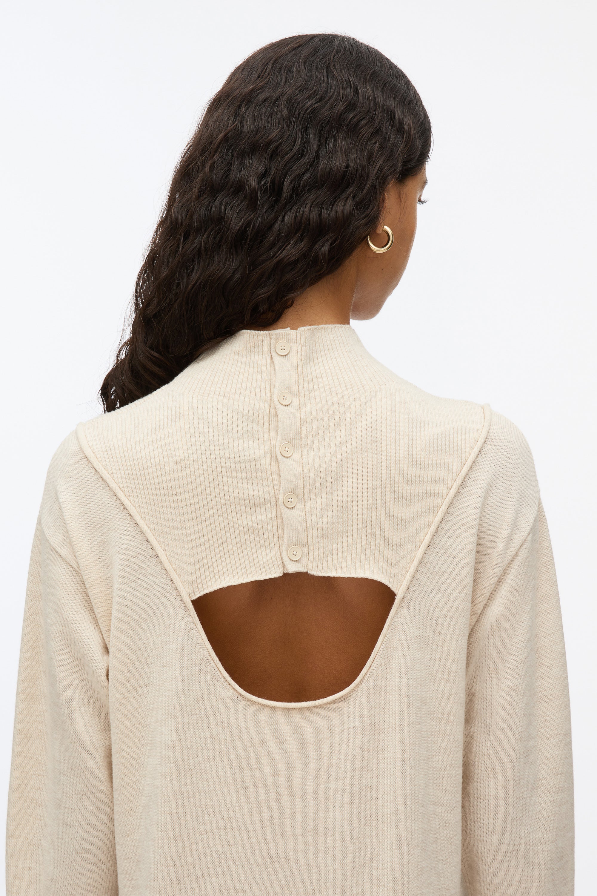 Mockneck Knit Dress with Lace Inlay - Image 14