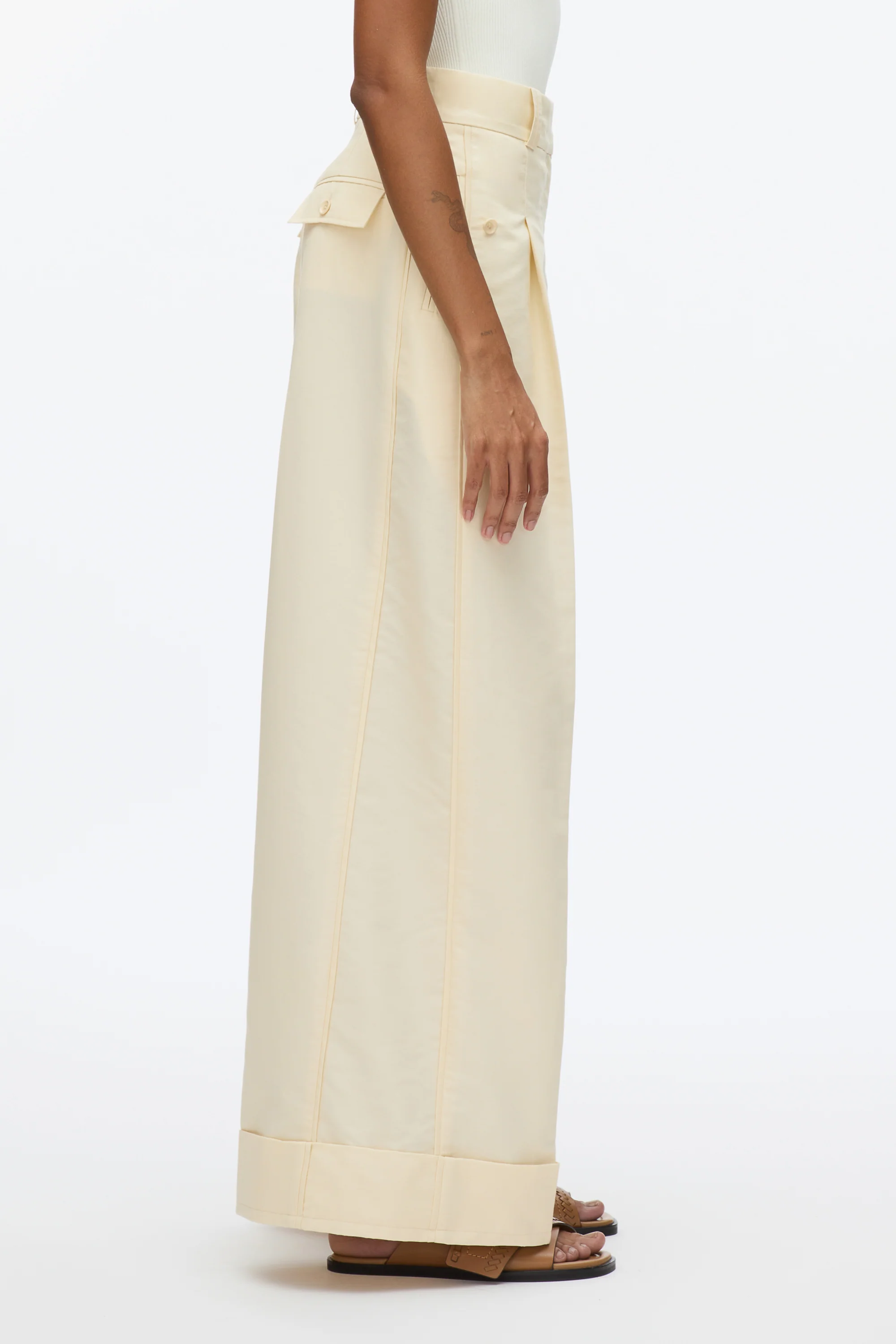 Petite Pleated Wide Leg Trouser - Image 3