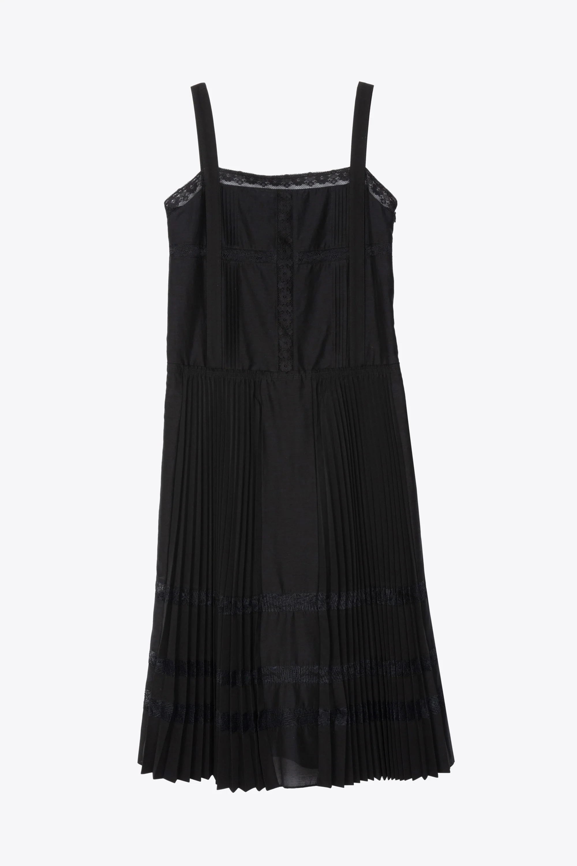Pleated Tank Dress With Lace Insert - Image 14