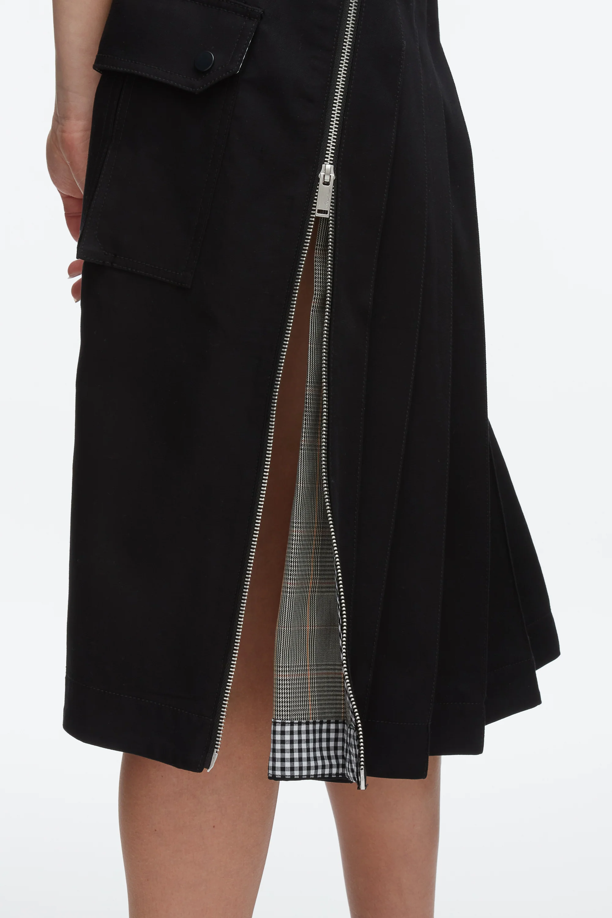 Pleated Zip Utility Skirt - Image 7