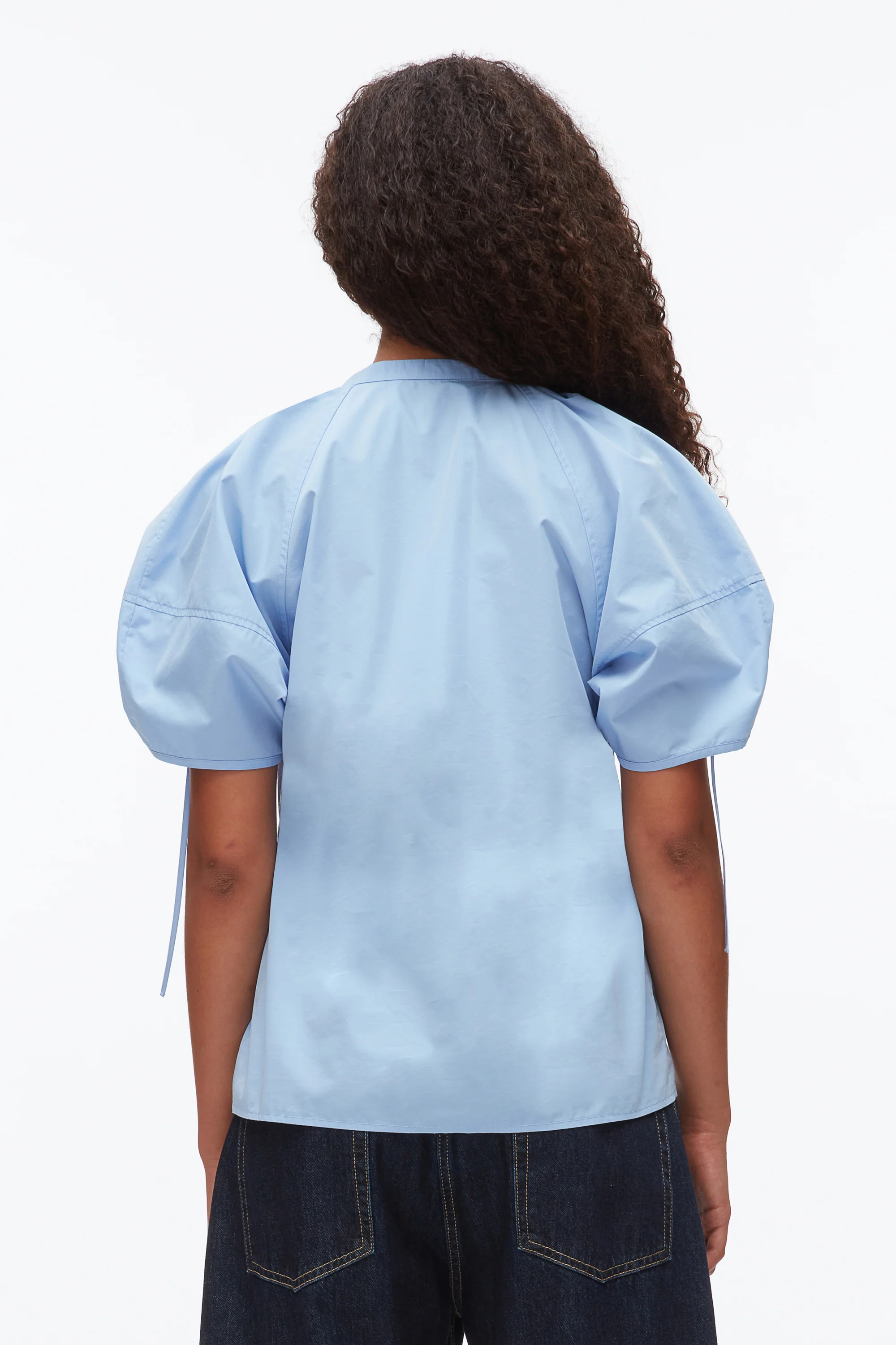 Ruched Sleeve V-Neck Top - Image 5