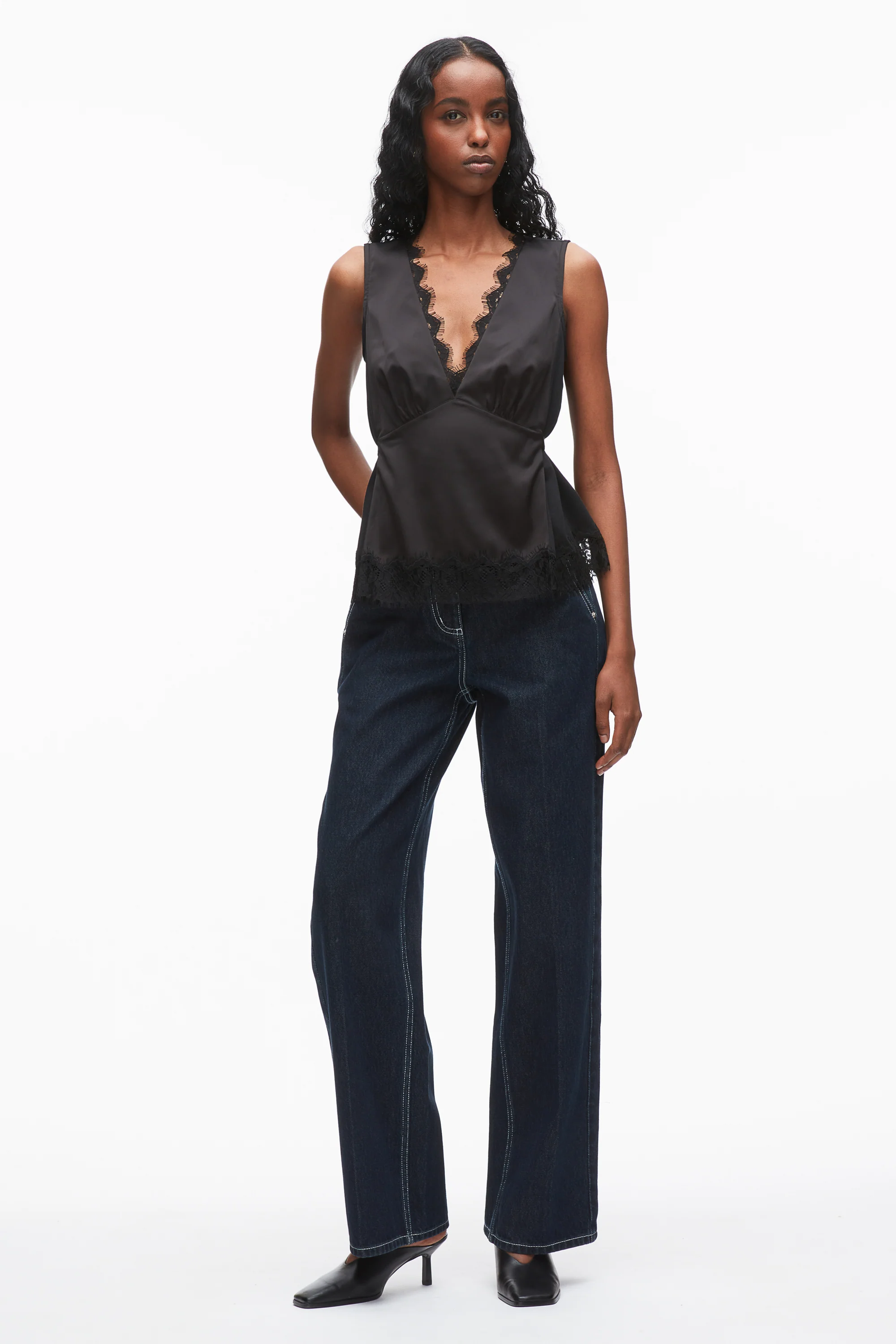 Lace Trimmed Jersey Cami