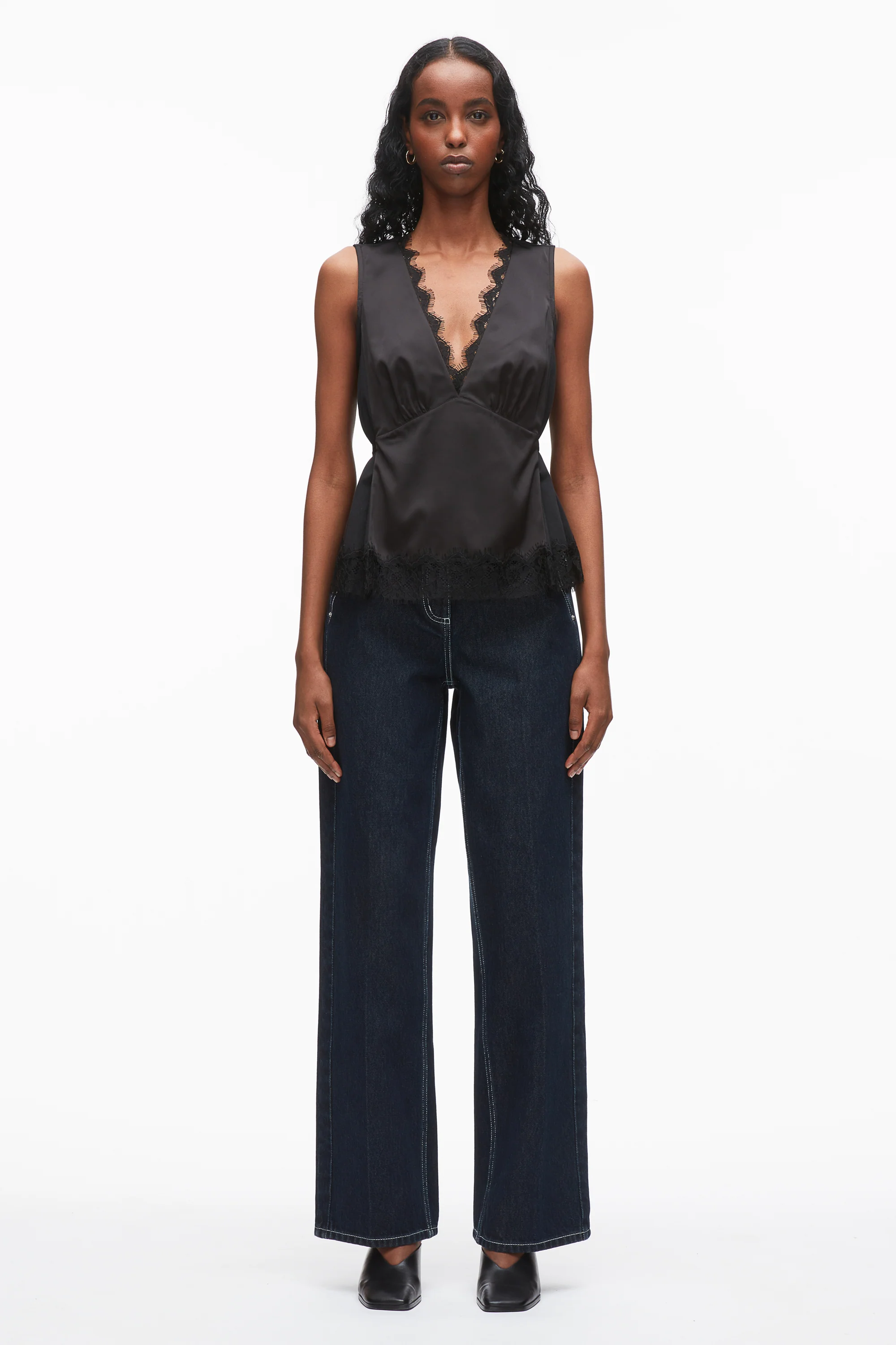 Lace Trimmed Jersey Cami - Image 2