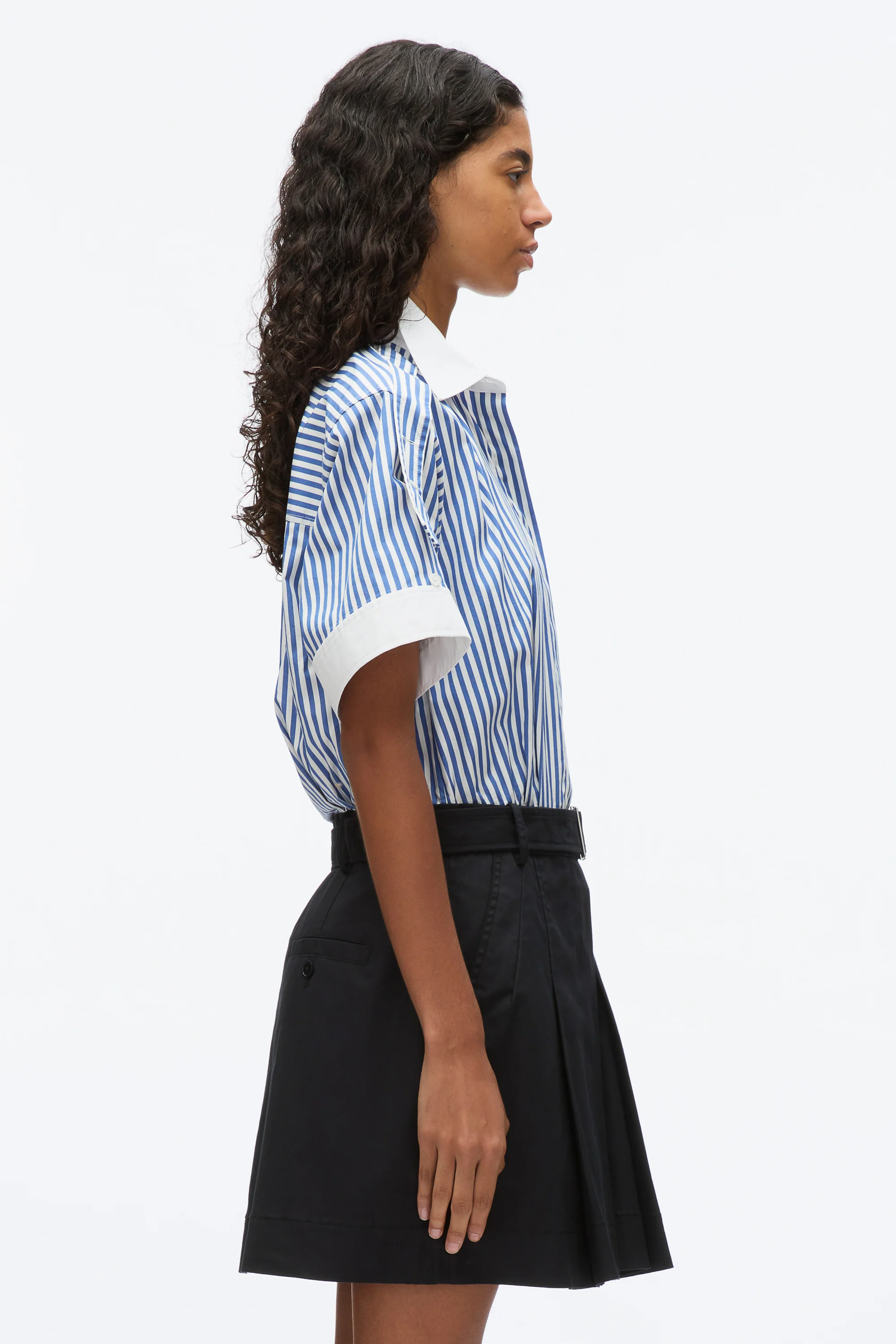Shirt Combo Dress with Pleated Skirt - Image 4