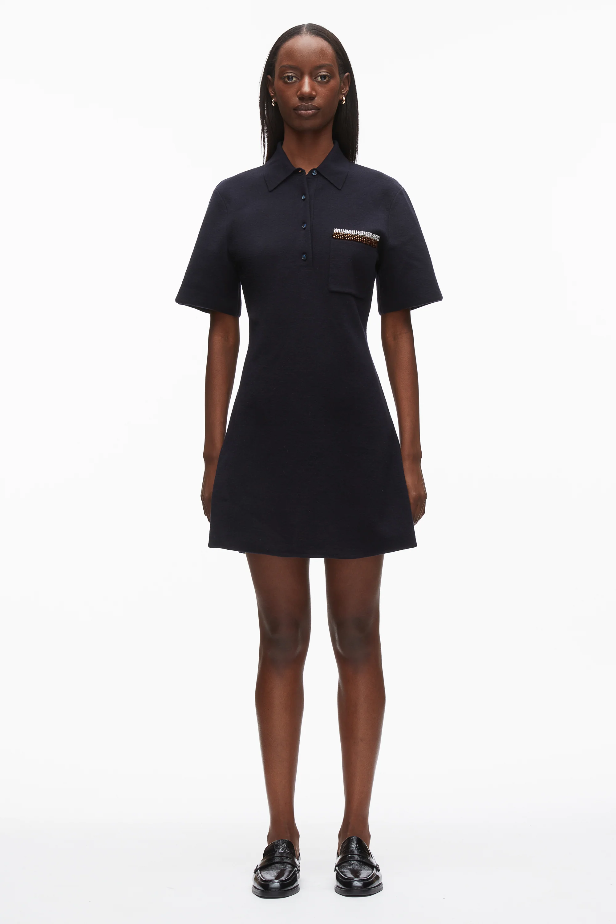 Beaded Embellishment Mini Polo Dress - Image 2