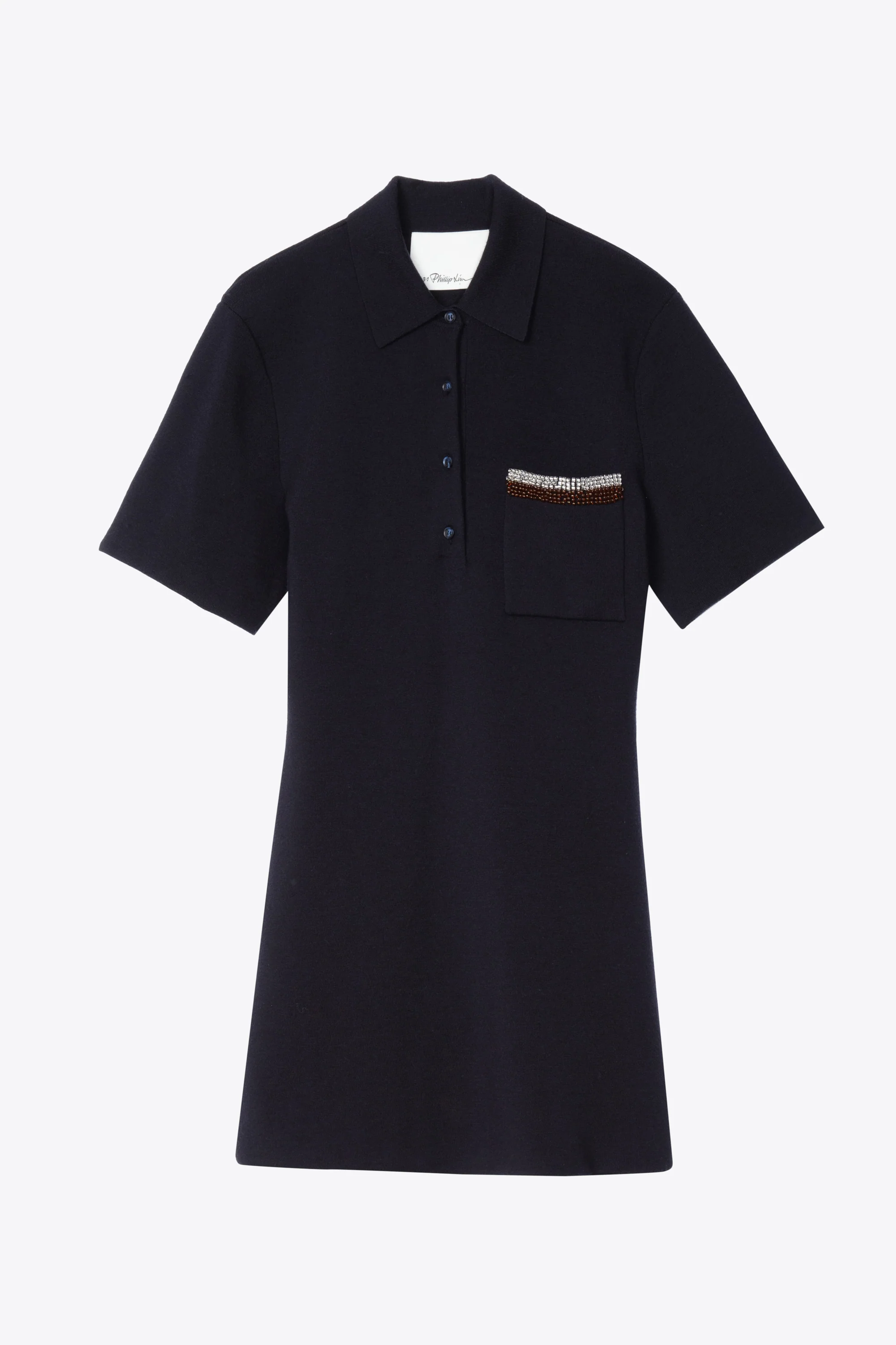 Beaded Embellishment Mini Polo Dress - Image 6