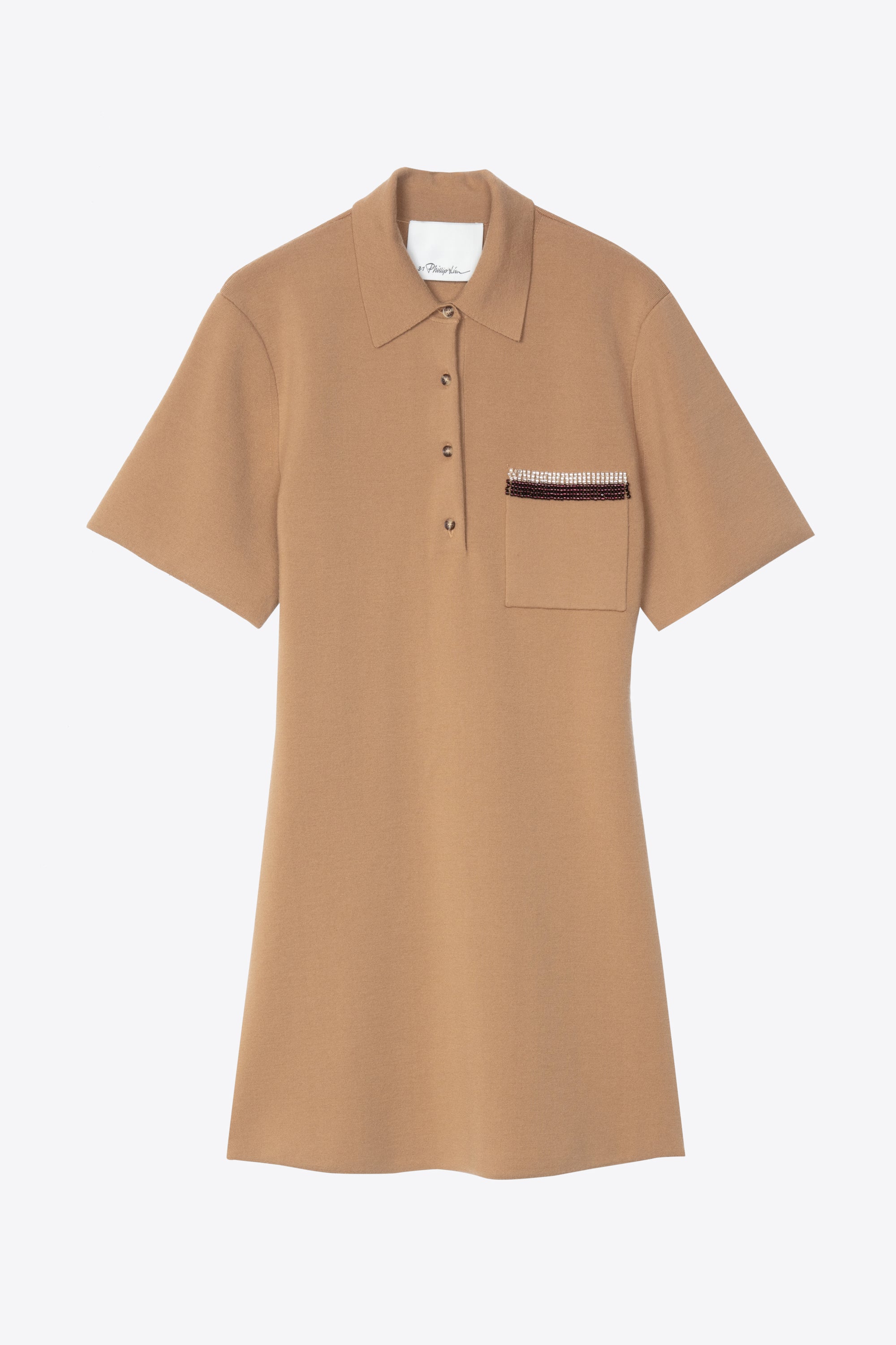 Beaded Embellishment Mini Polo Dress - Image 7