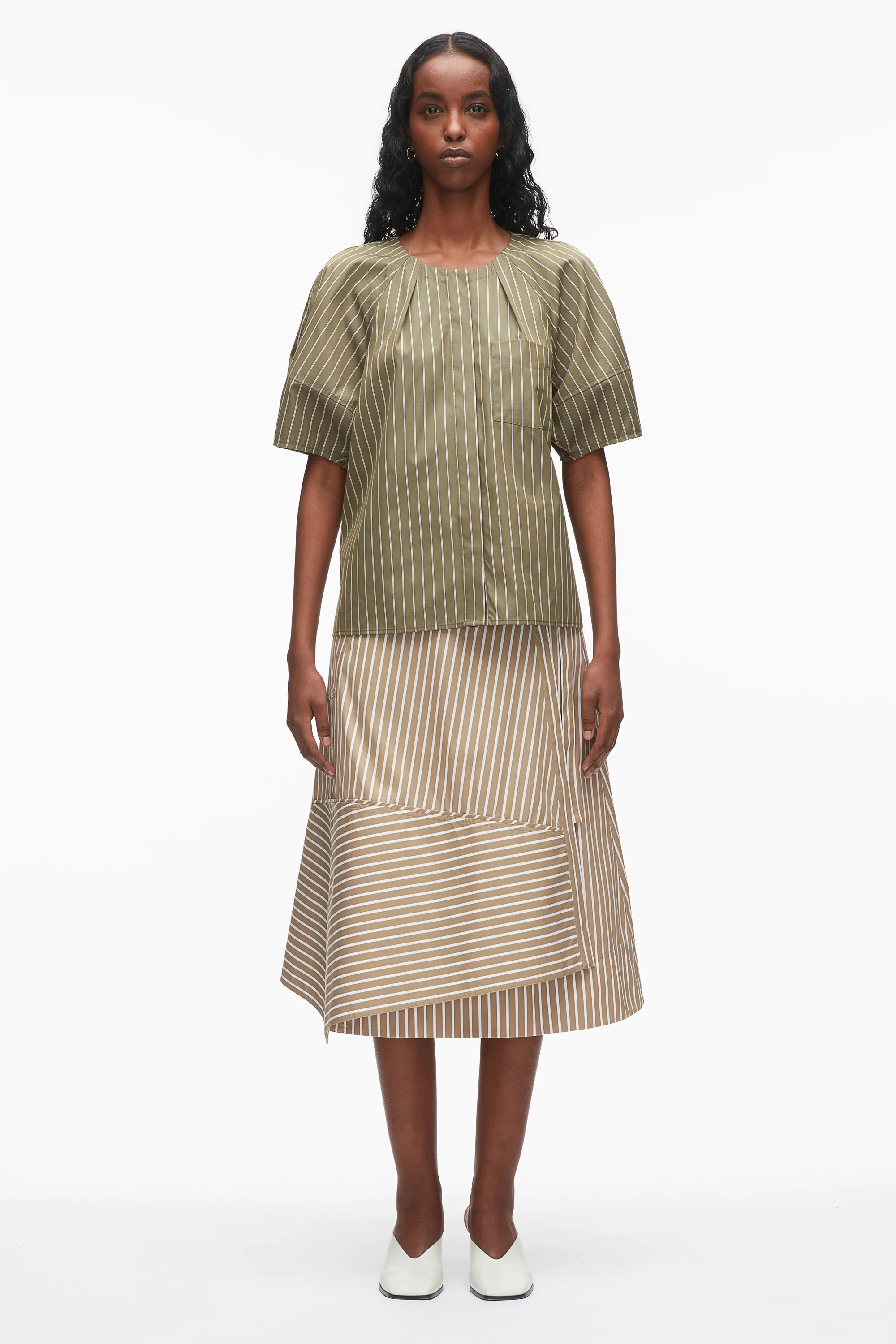 Stripe Lantern Sleeve Shirt - Image 9