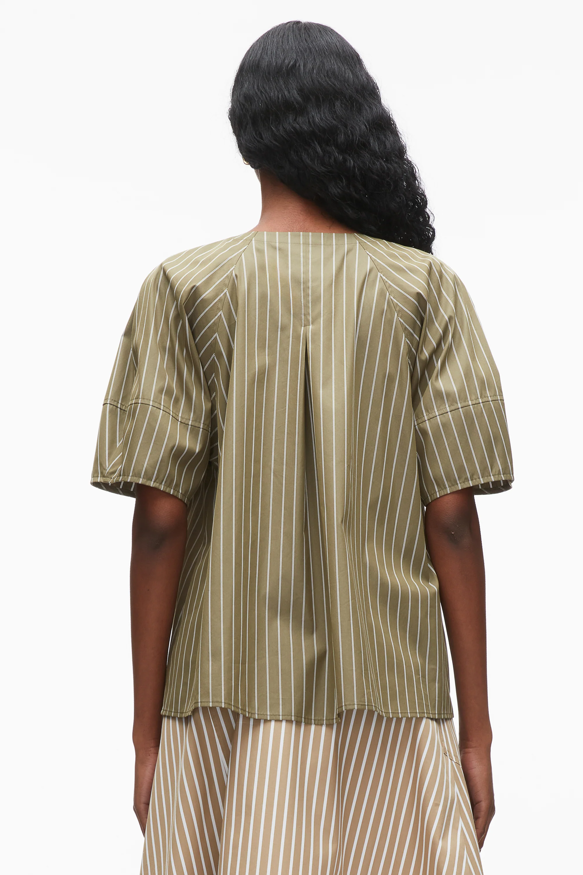 Stripe Lantern Sleeve Shirt - Image 12