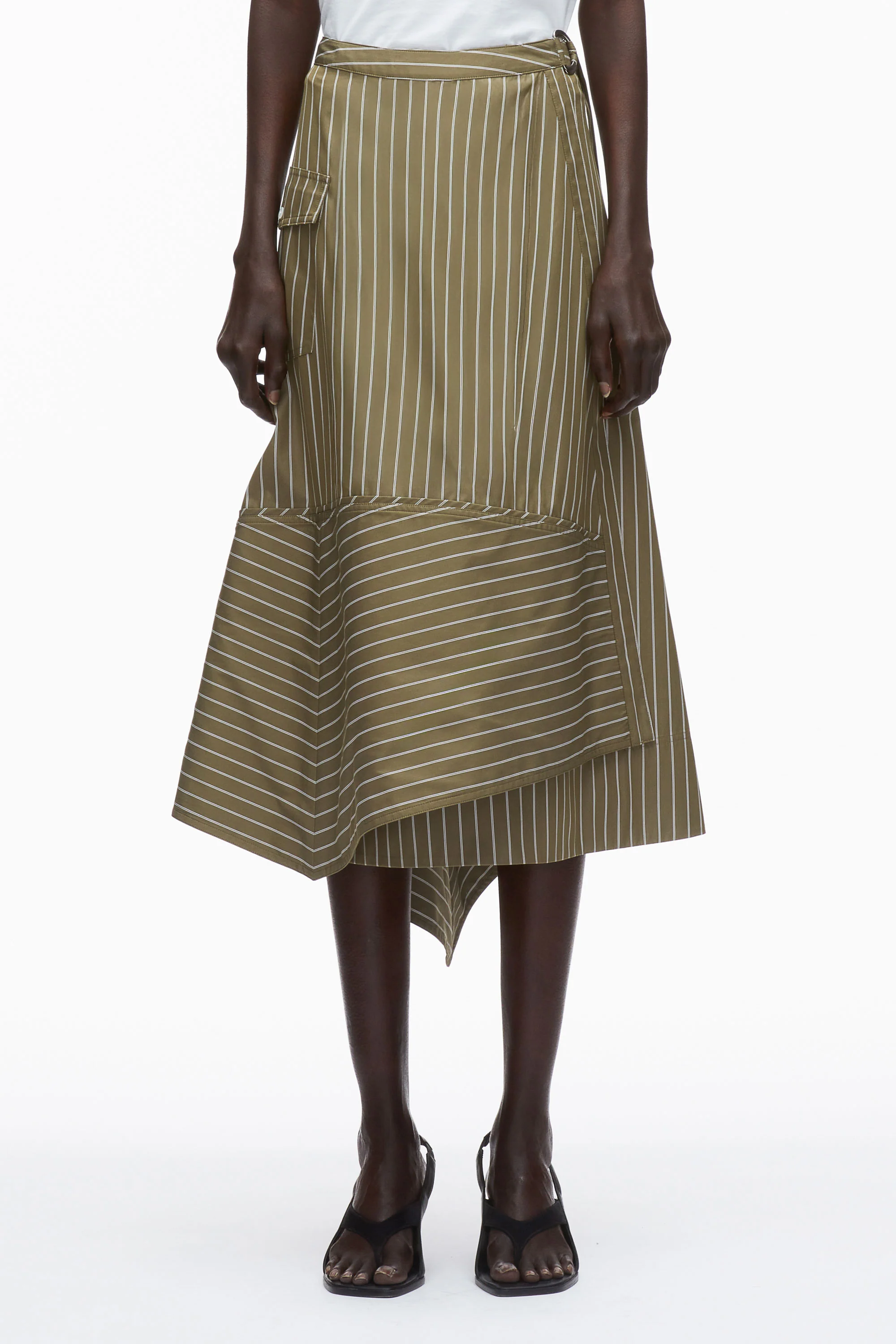 Stripe Poplin Wrap Skirt - Image 3