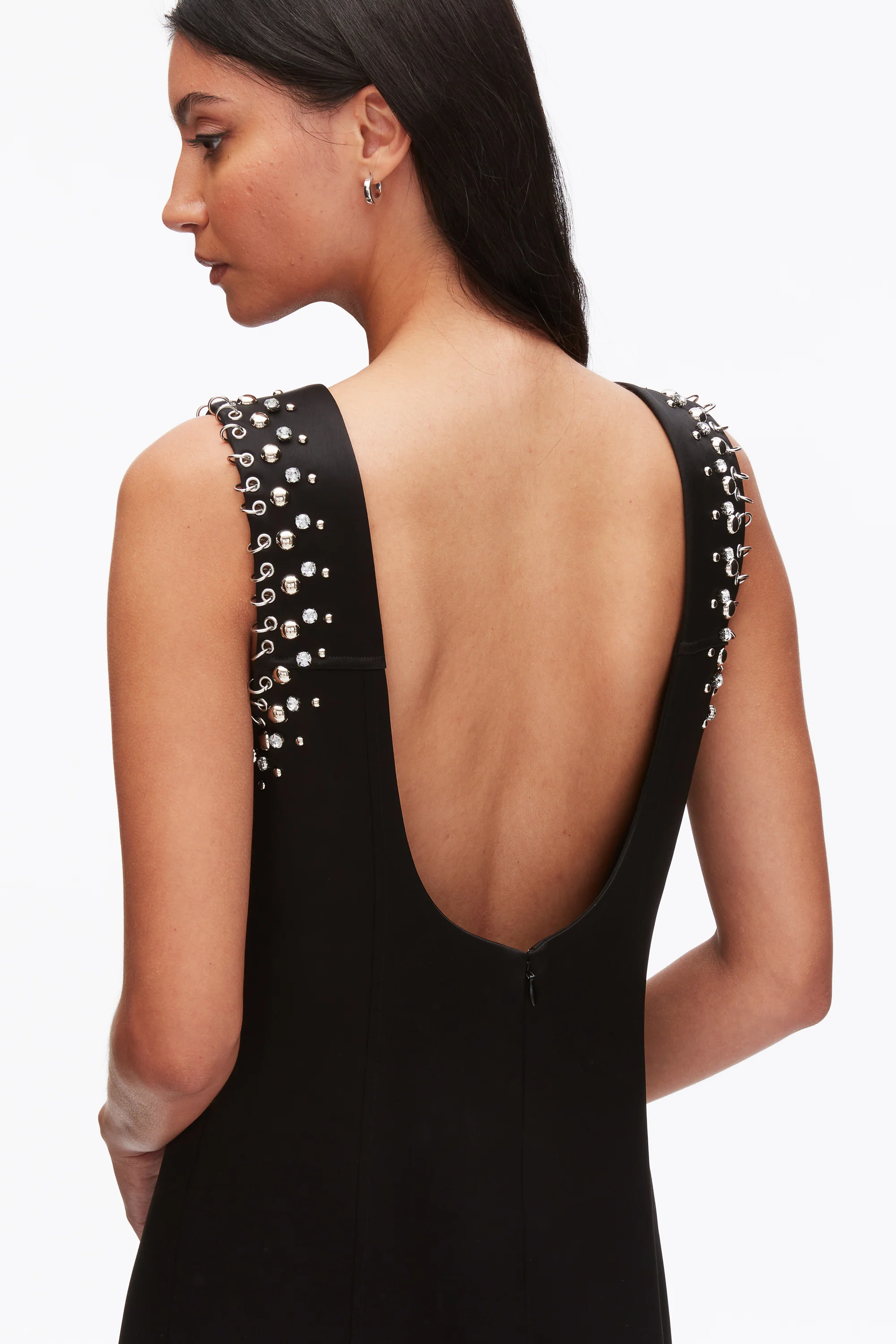 Studded Satin Sleeveless Midi Dress - Image 6