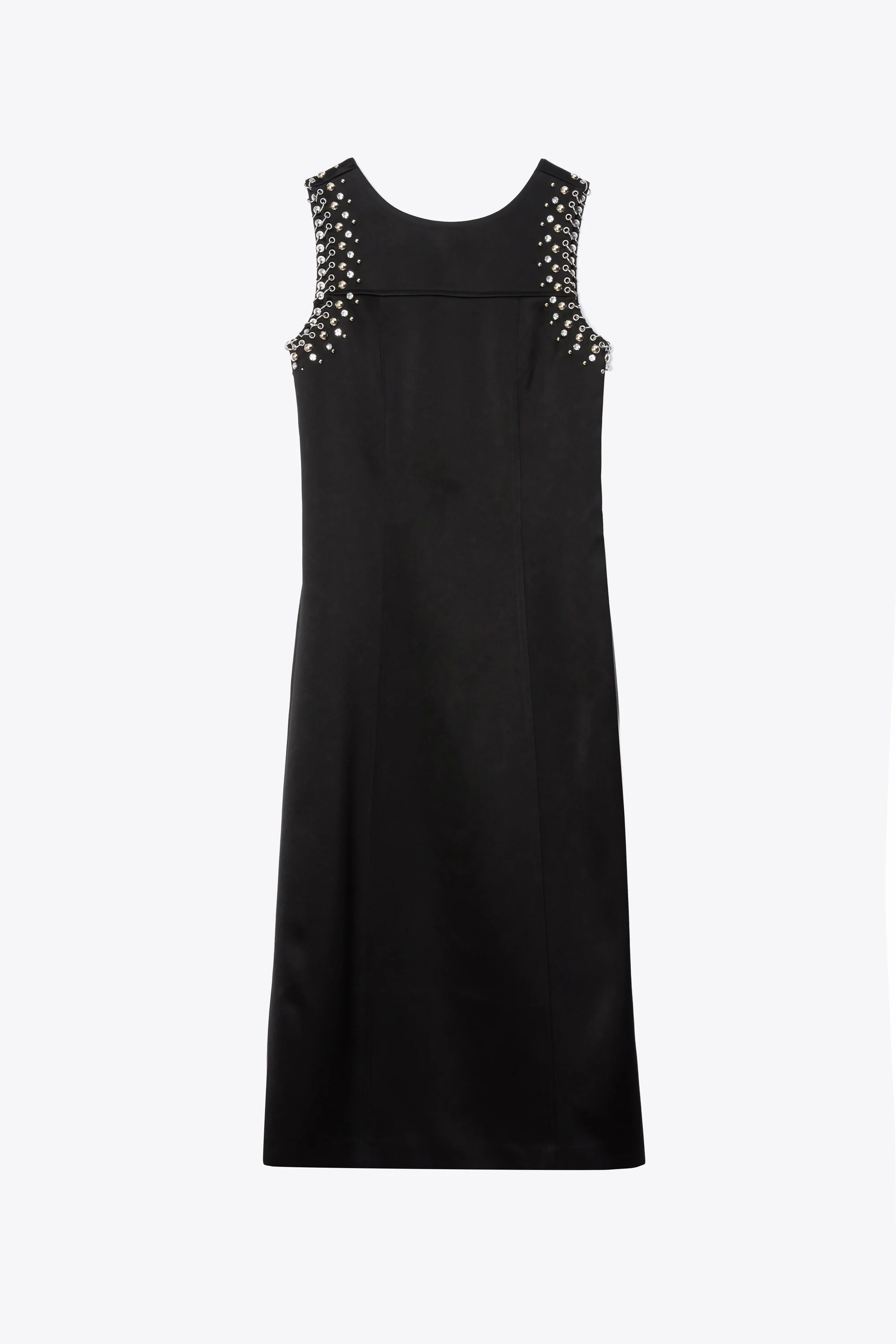 Studded Satin Sleeveless Midi Dress - Image 7