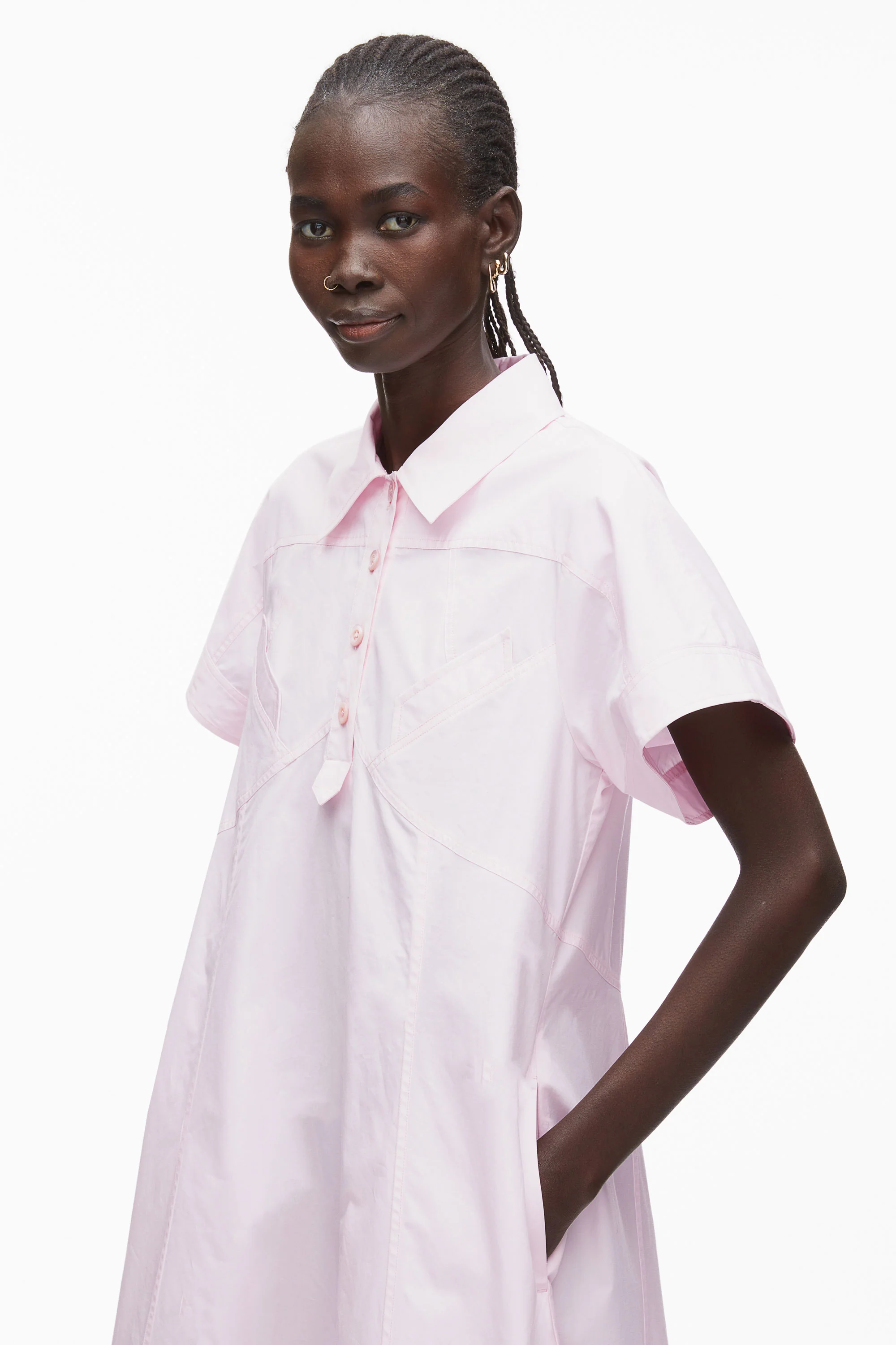 Poplin Trapeze Shirt Dress - Image 11