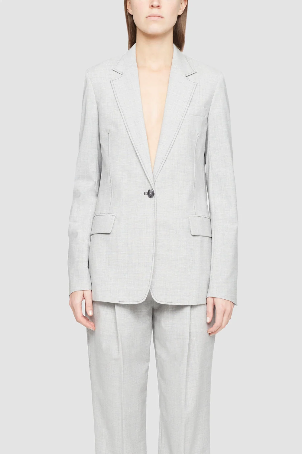 Wool Chambray Blazer