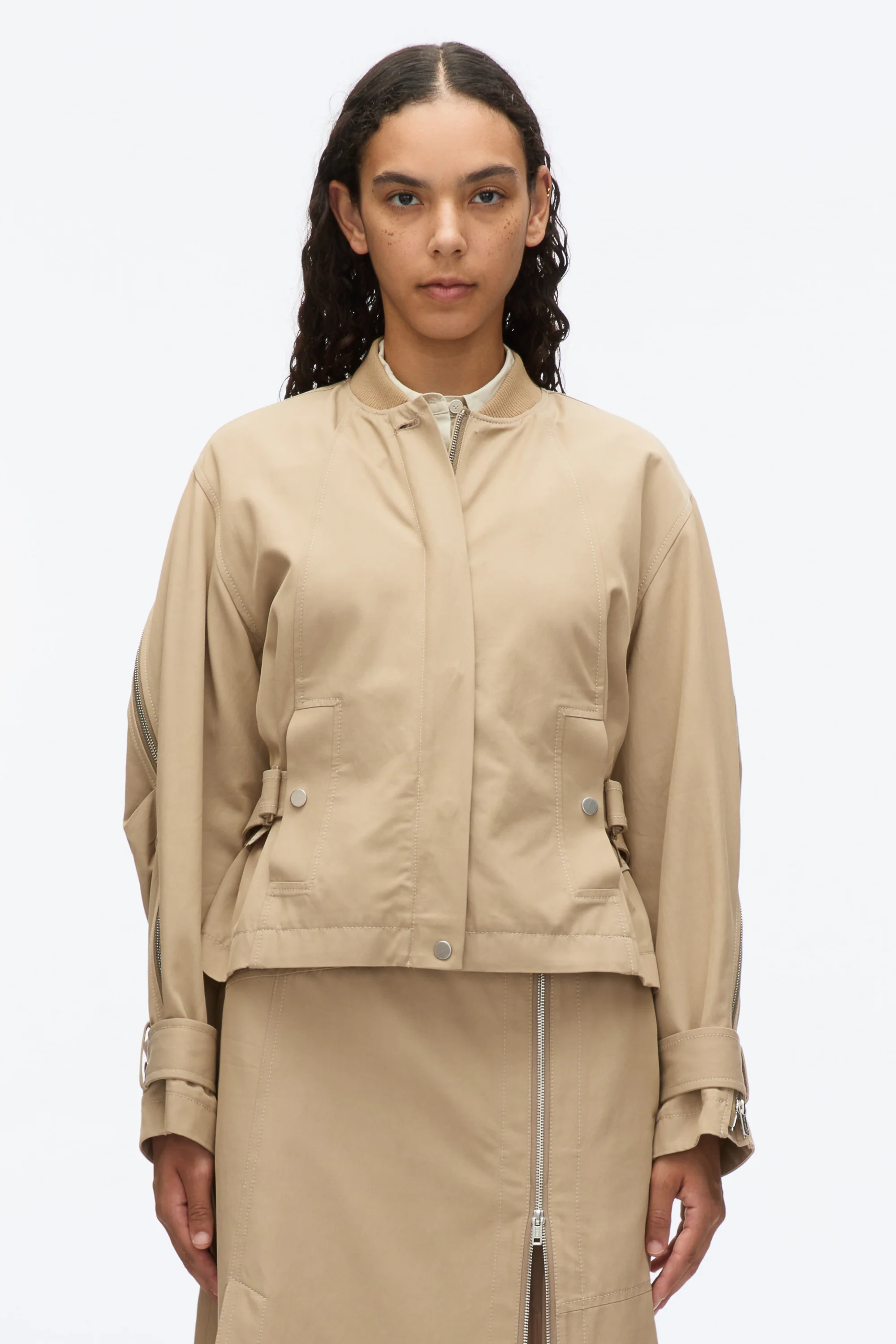 Zip Cocoon Back Bomber Jacket - Image 3